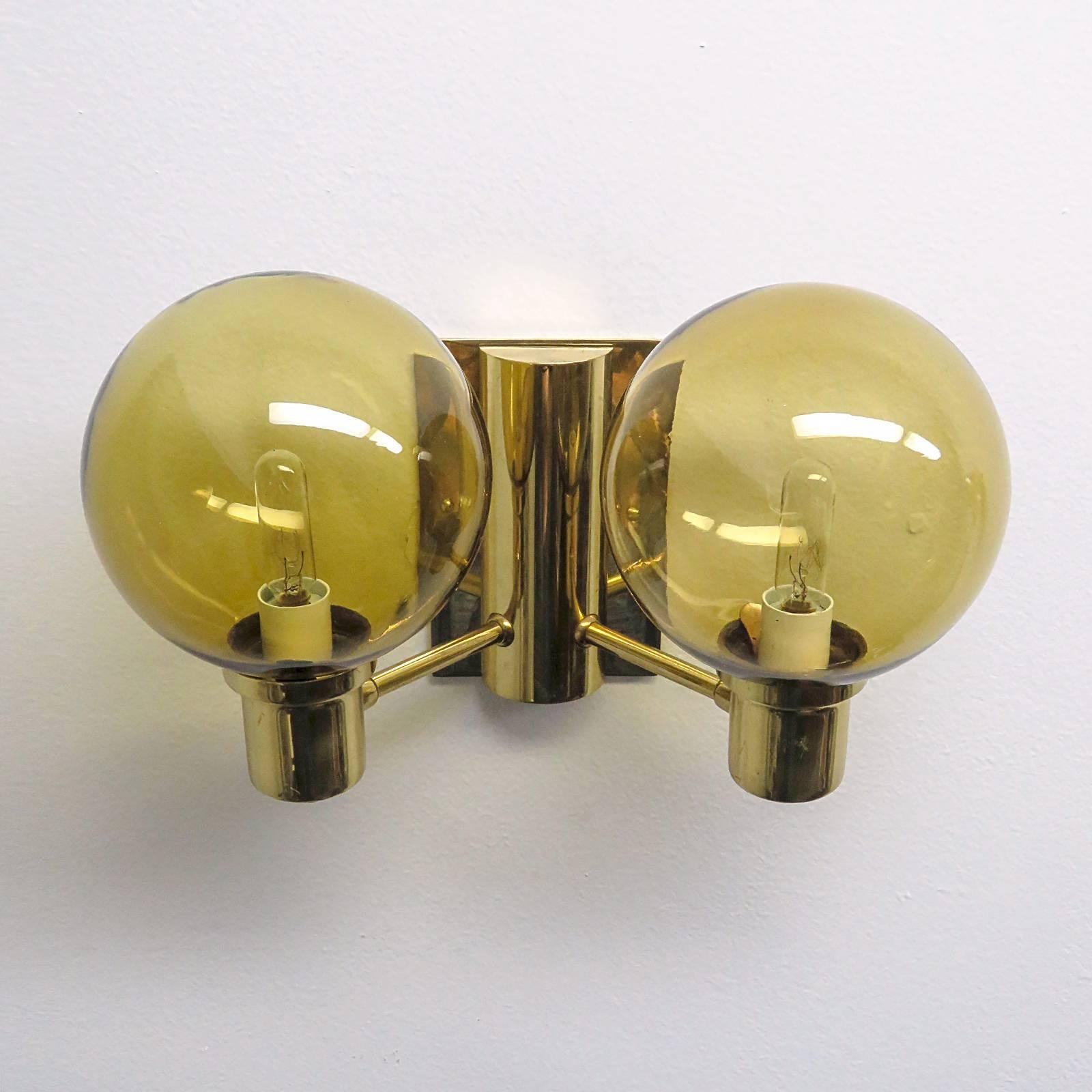 Double Arm Wall Lights by Hans Agne Jakobsen, 1950 In Excellent Condition In Los Angeles, CA