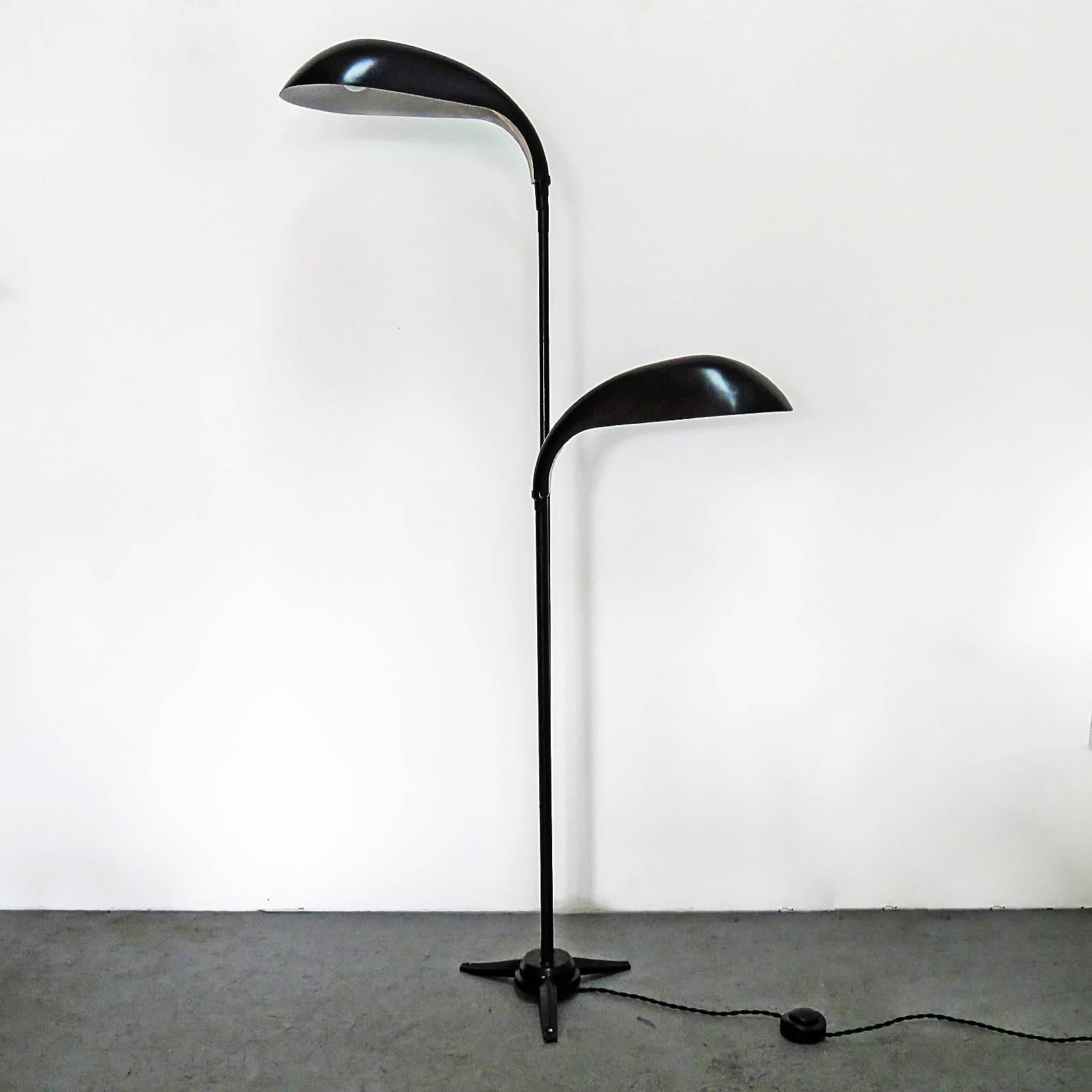 Enameled French Double Arm Floor Lamp