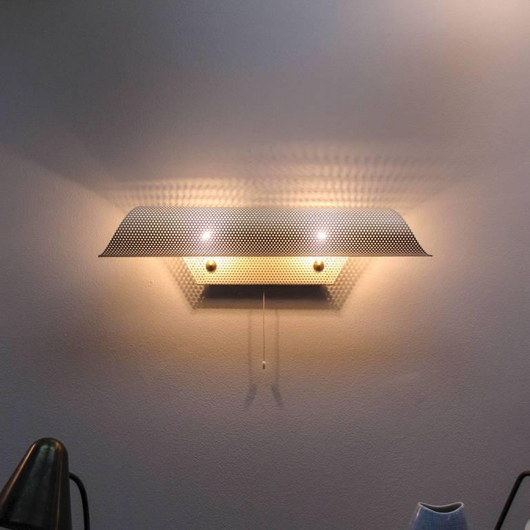 French Perforated Wall Light by Lunel 1