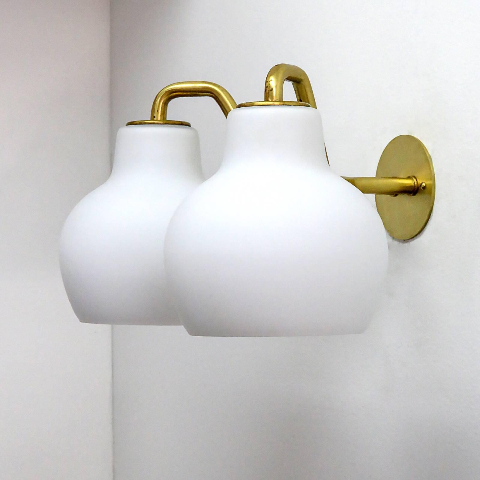 Pair of Vilhelm Lauritzen Double Wall Lights In Excellent Condition In Los Angeles, CA