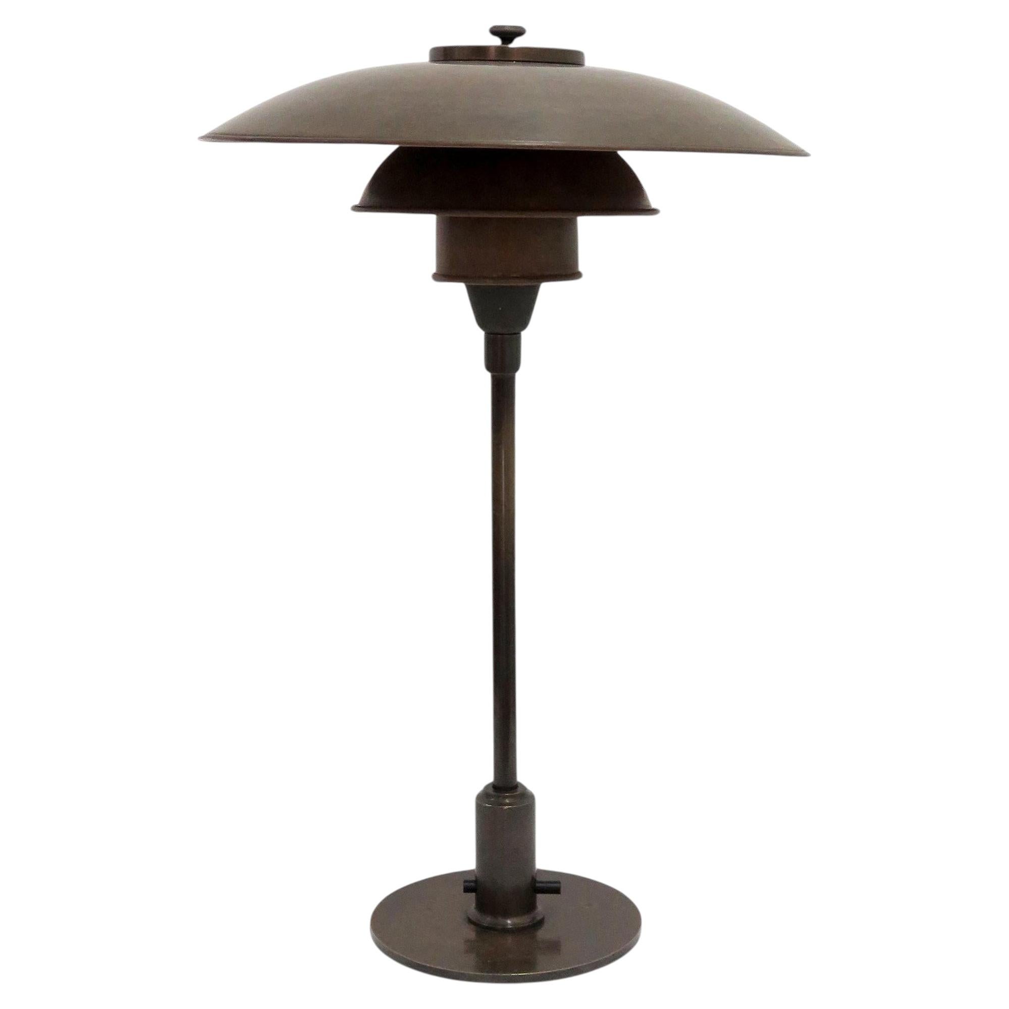 Rare Poul Henningsen Copper PH 3/2 Table Lamp, 1930