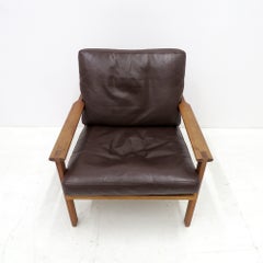 Illum Wikkelsøe Capella Series Leather Armchairs, 1950