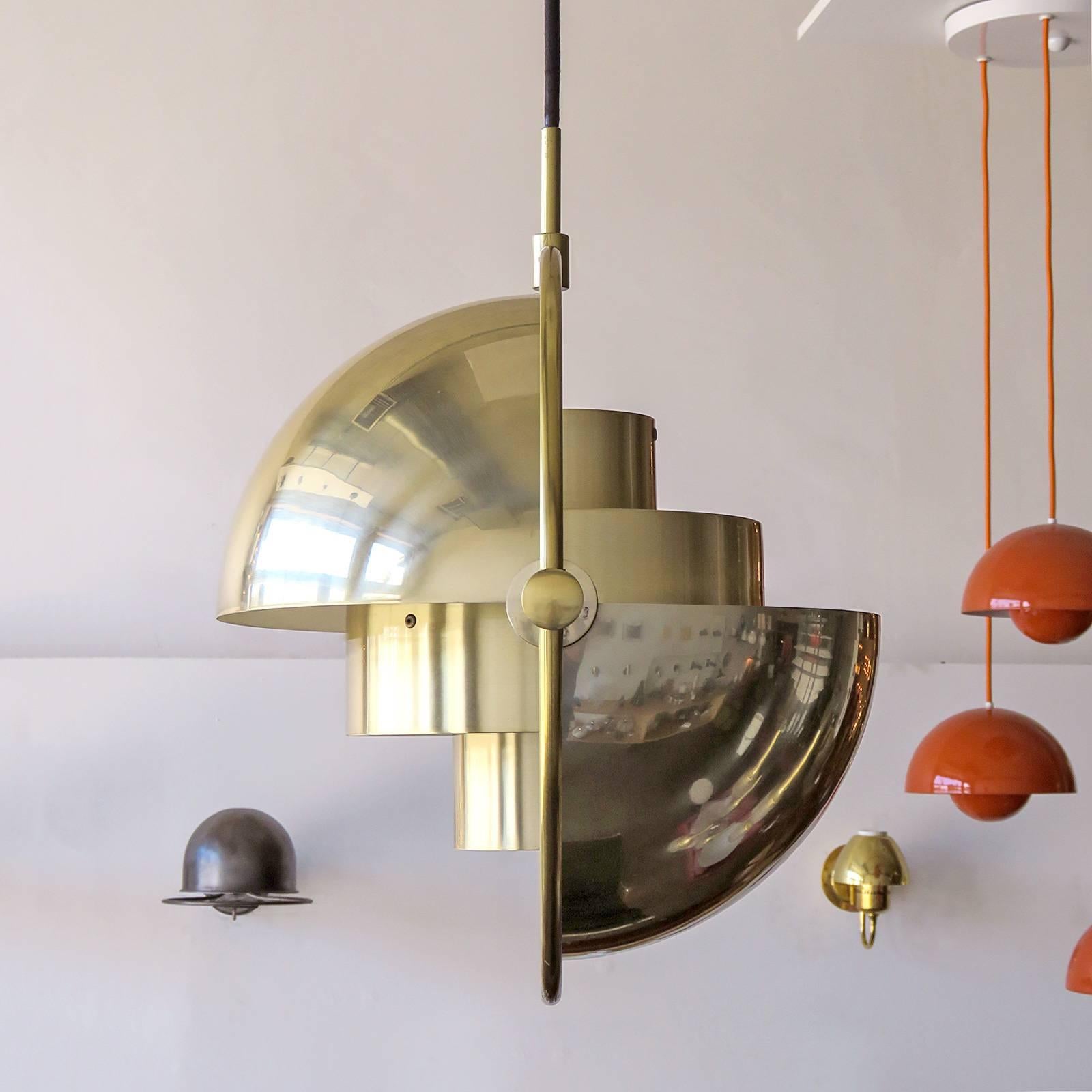 Multi-Lite Pendant by Louis Weisdorf for Lyfa In Excellent Condition In Los Angeles, CA