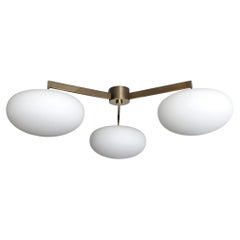 Aged Brass Orbit-40 Flush Mount Chandelier by Gallery L7