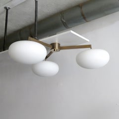 Aged Brass Orbit-40 Flush Mount Chandelier by Gallery L7