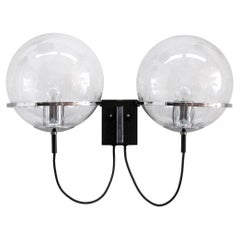 Double Globe Glass Wall Light by RAAK, Holland, 1960