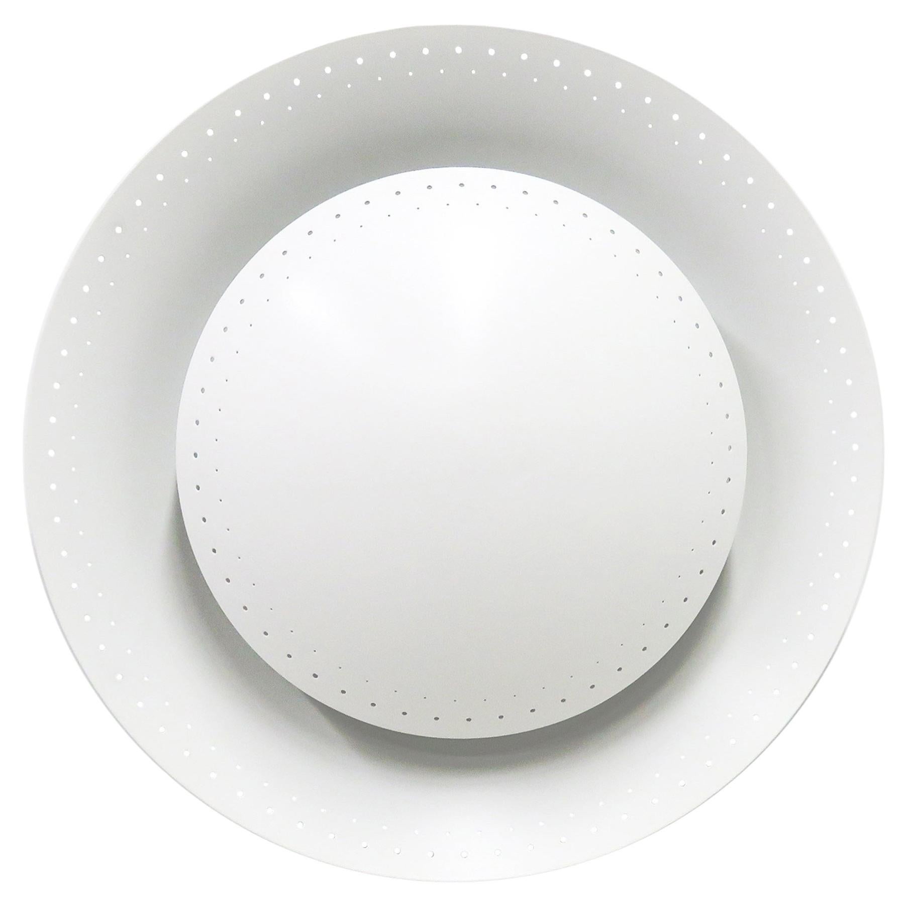 Pre-owned Gallery L7 Handcrafted White Oculus Wall Or Ceiling Light By