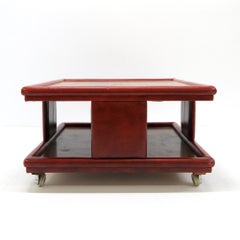 Italian Mid-Century Modern Leather Coffee Table, 1970