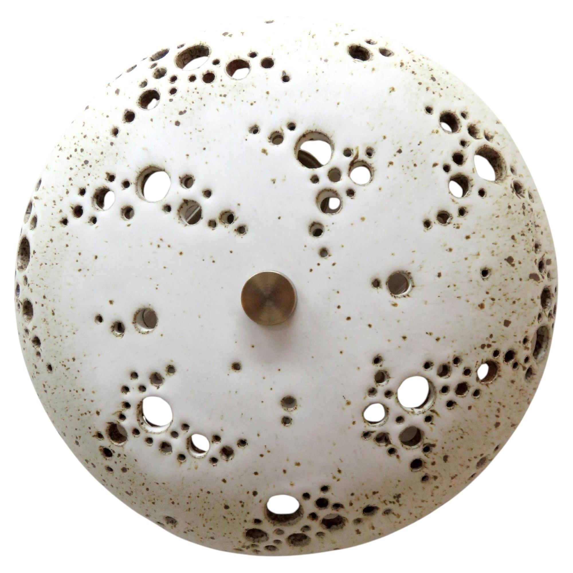 Pre-owned Gallery L7 Handcrafted Ceramic Flush Mount Light No.5009 By Heather Levine In Clear