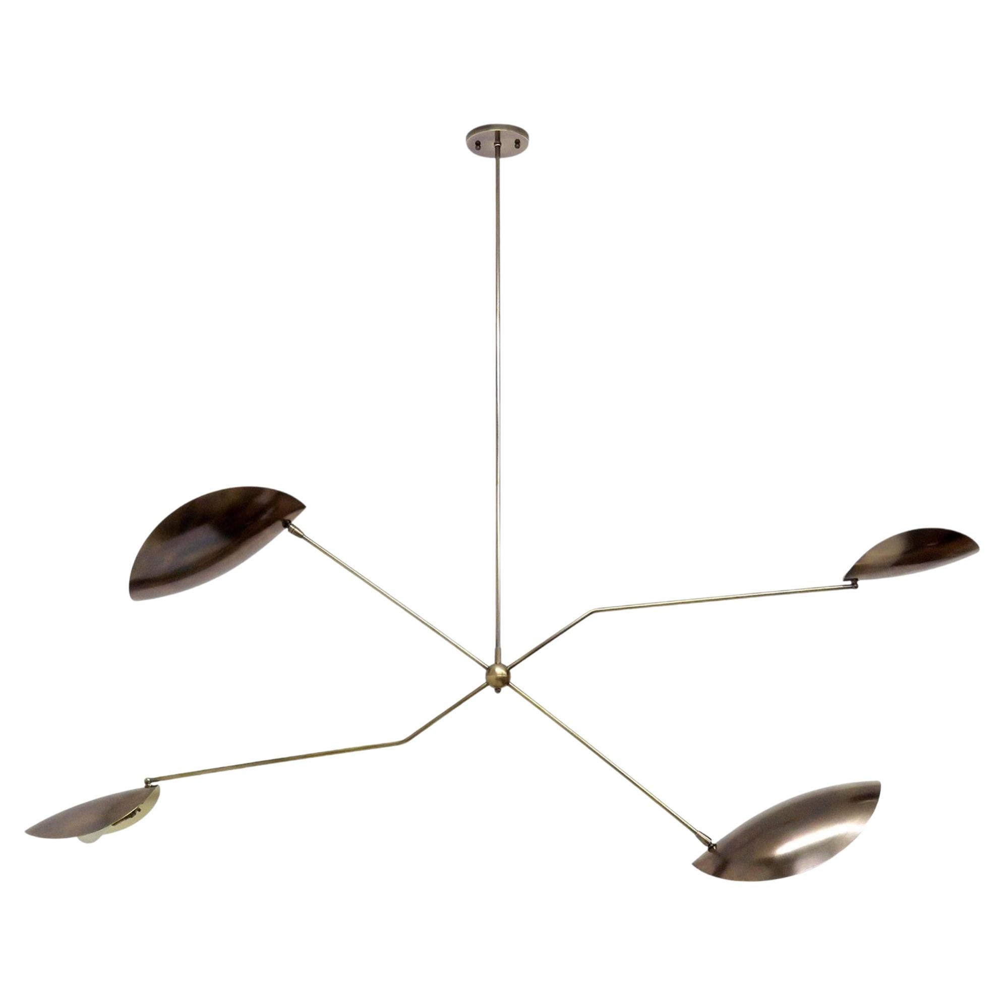 Pre-owned Gallery L7 Handcrafted Aged Brass Chandelier 'calder' By  In Clear