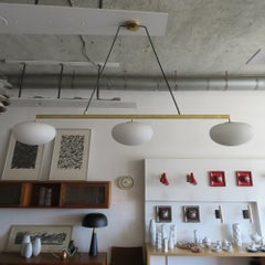 Large-Scale Linear Brass Chandelier 'Lancet-72' by Gallery L7