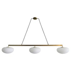 Large-Scale Linear Brass Chandelier 'Lancet-72' by Gallery L7