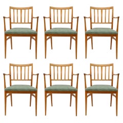 Set of Six Upholstered Dining Chairs by Carl Malmsten, Sweden, 1950