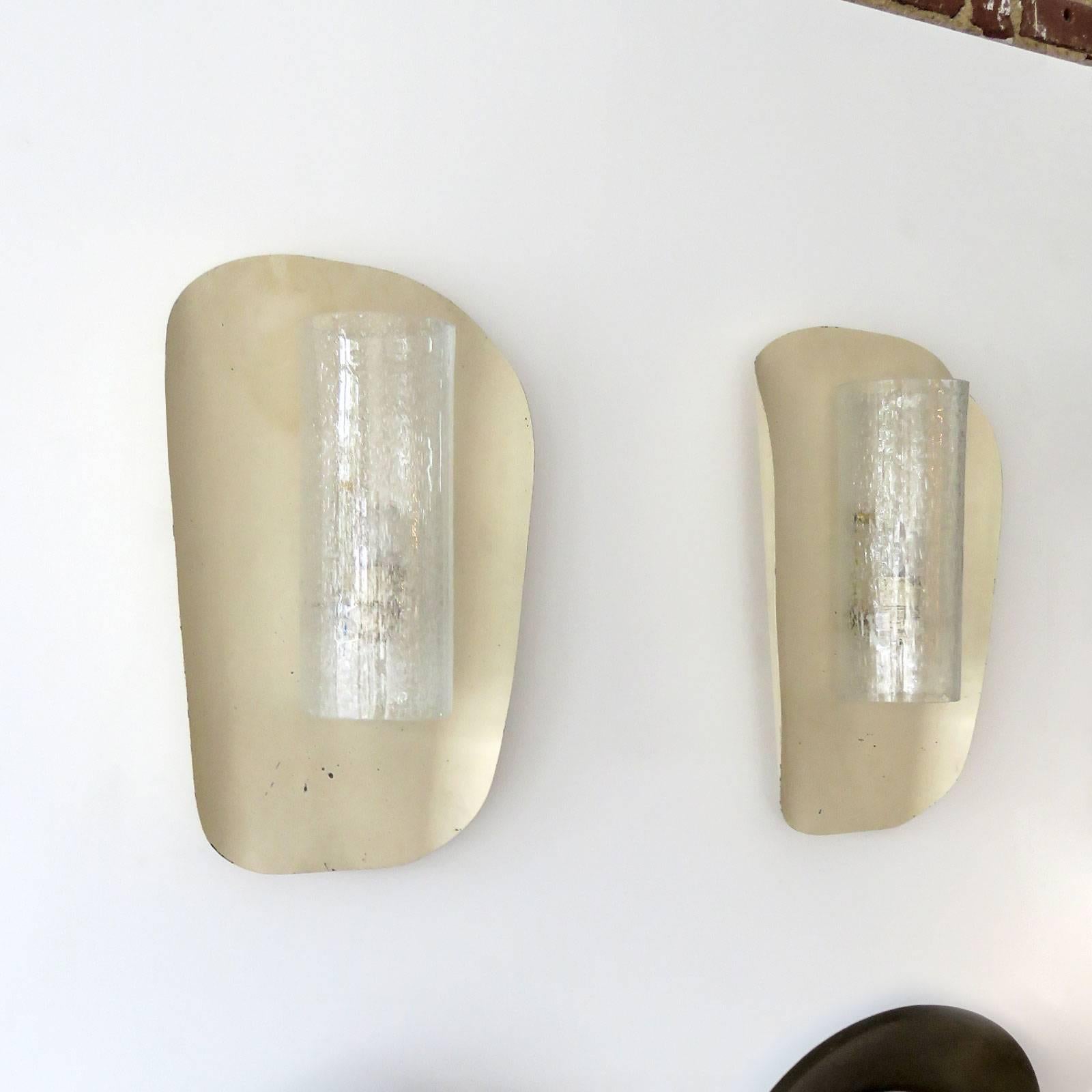 Enameled Pair of Large French Wall Lights