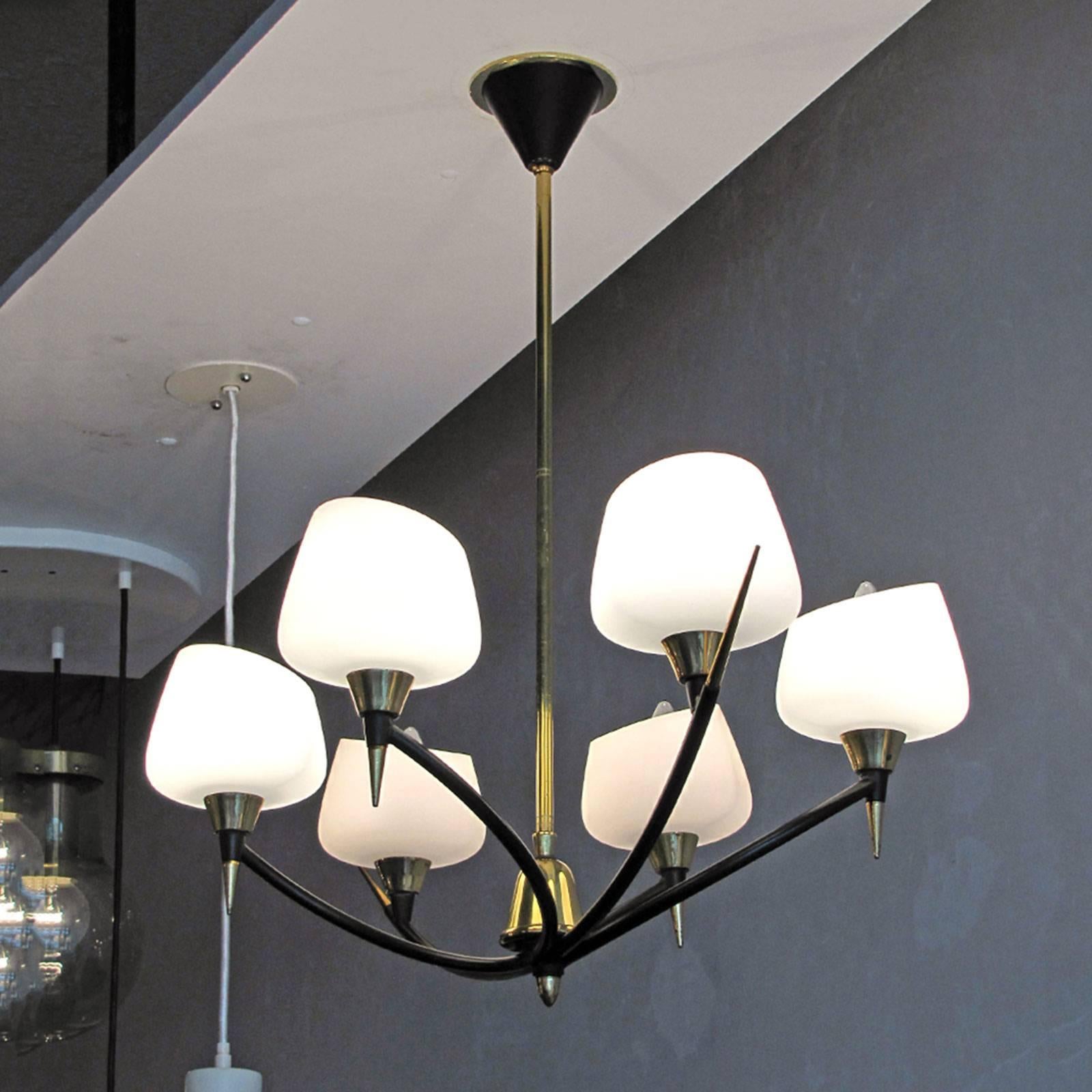 Six-Arm Chandelier by Arlus 1