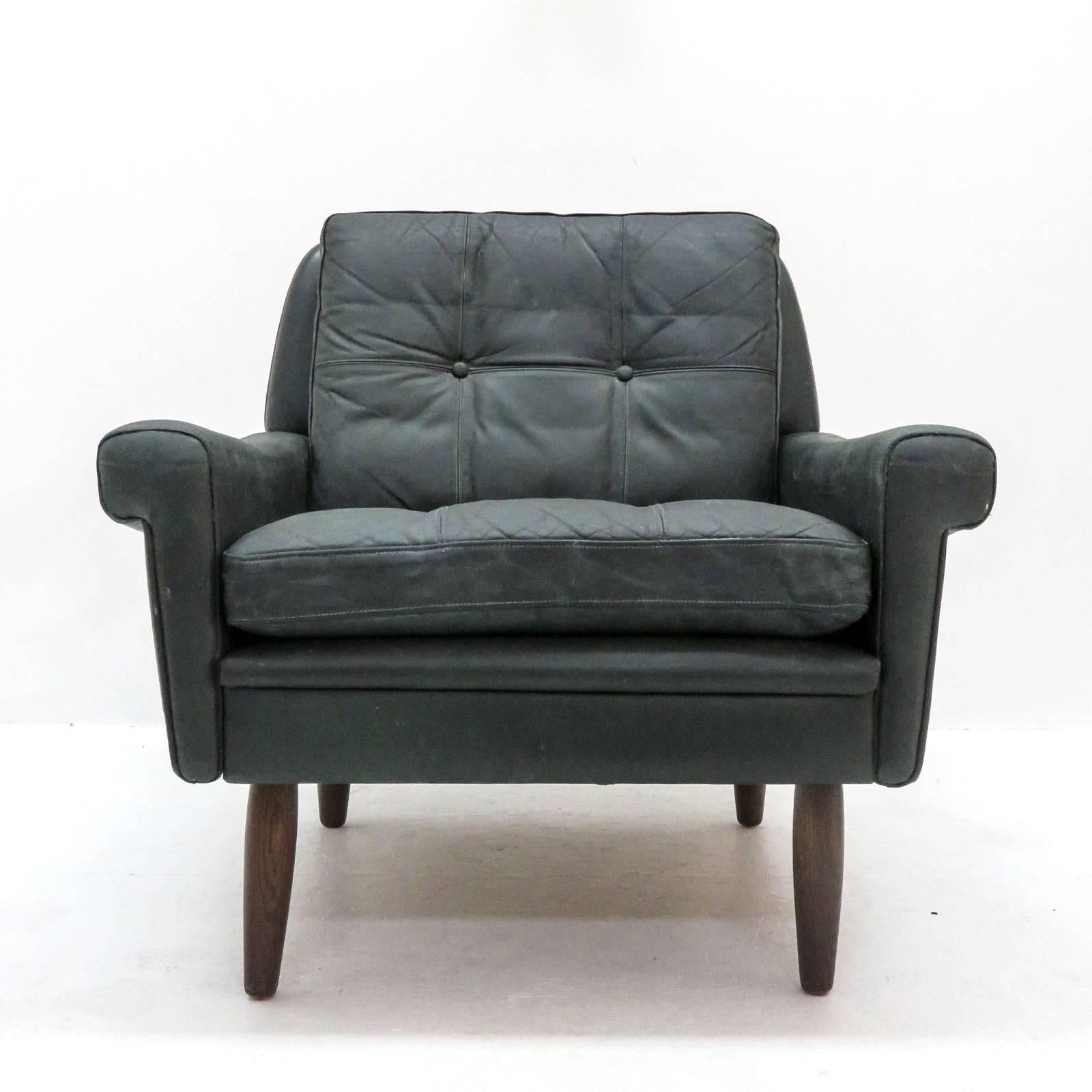 Mid-20th Century Svend Skipper Lounge Chair and Ottoman