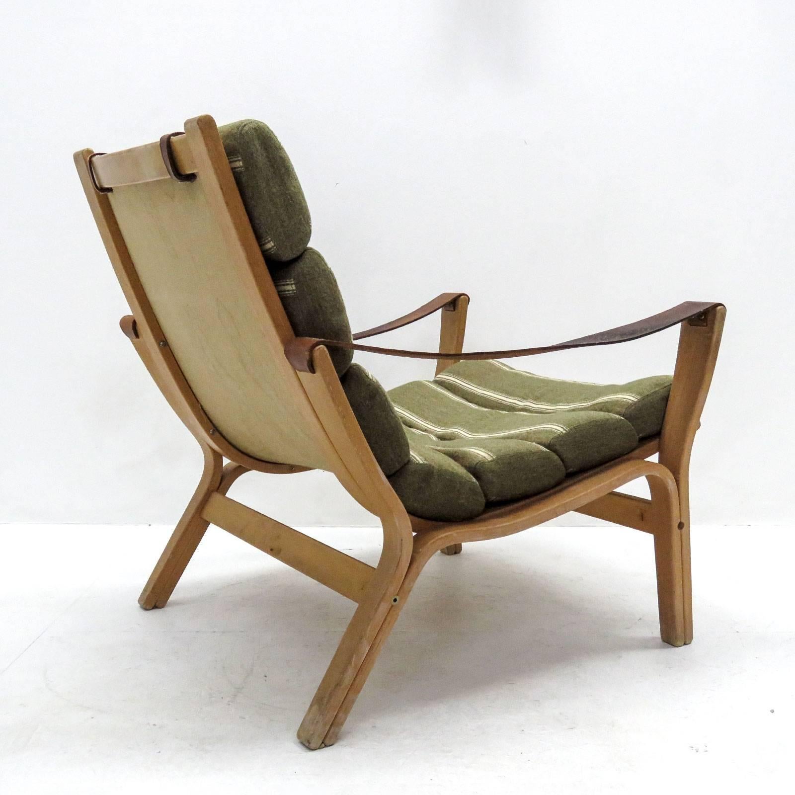 Leather Danish Bentwood Armchair