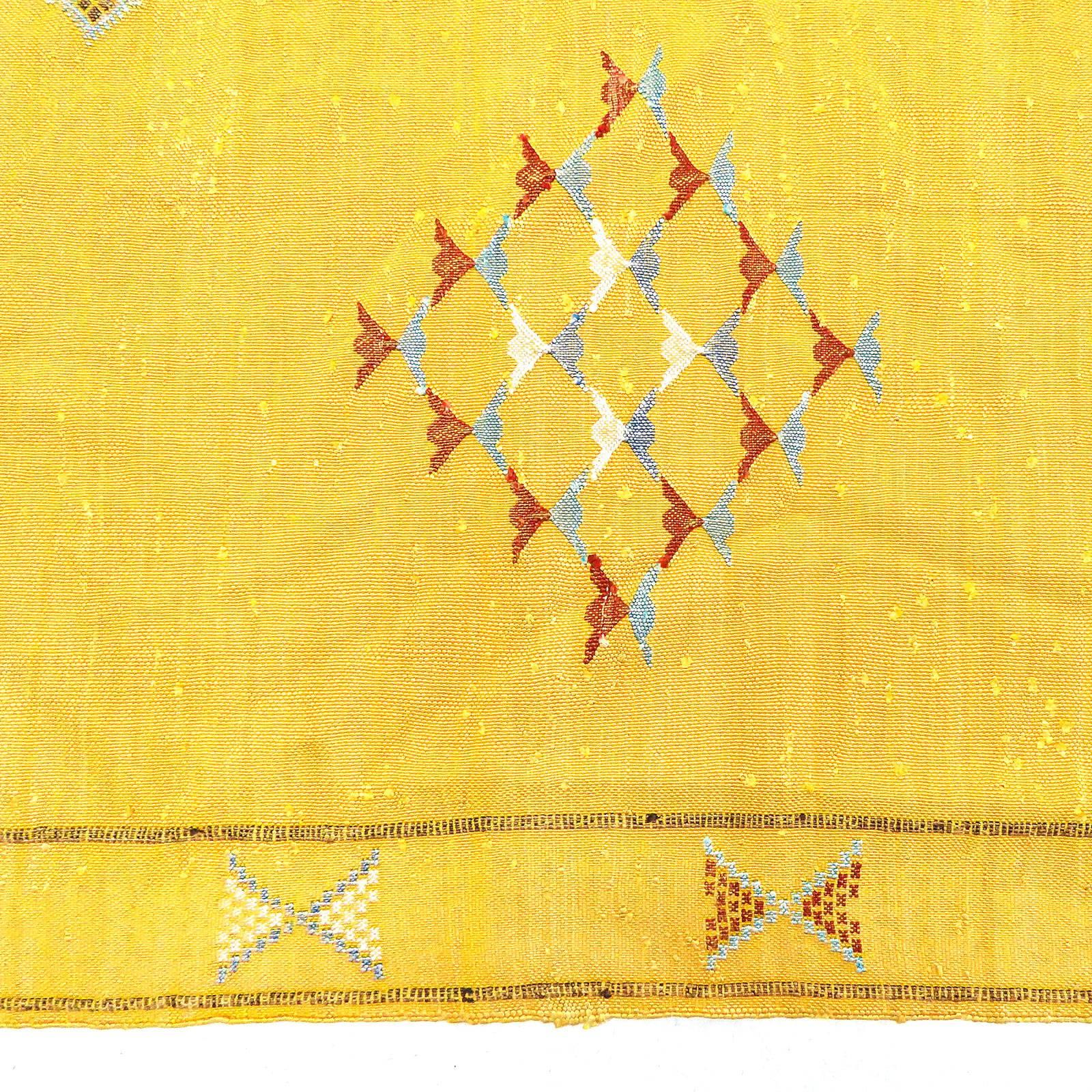 20th Century Moroccan Sabra Bamboo Silk Kilim