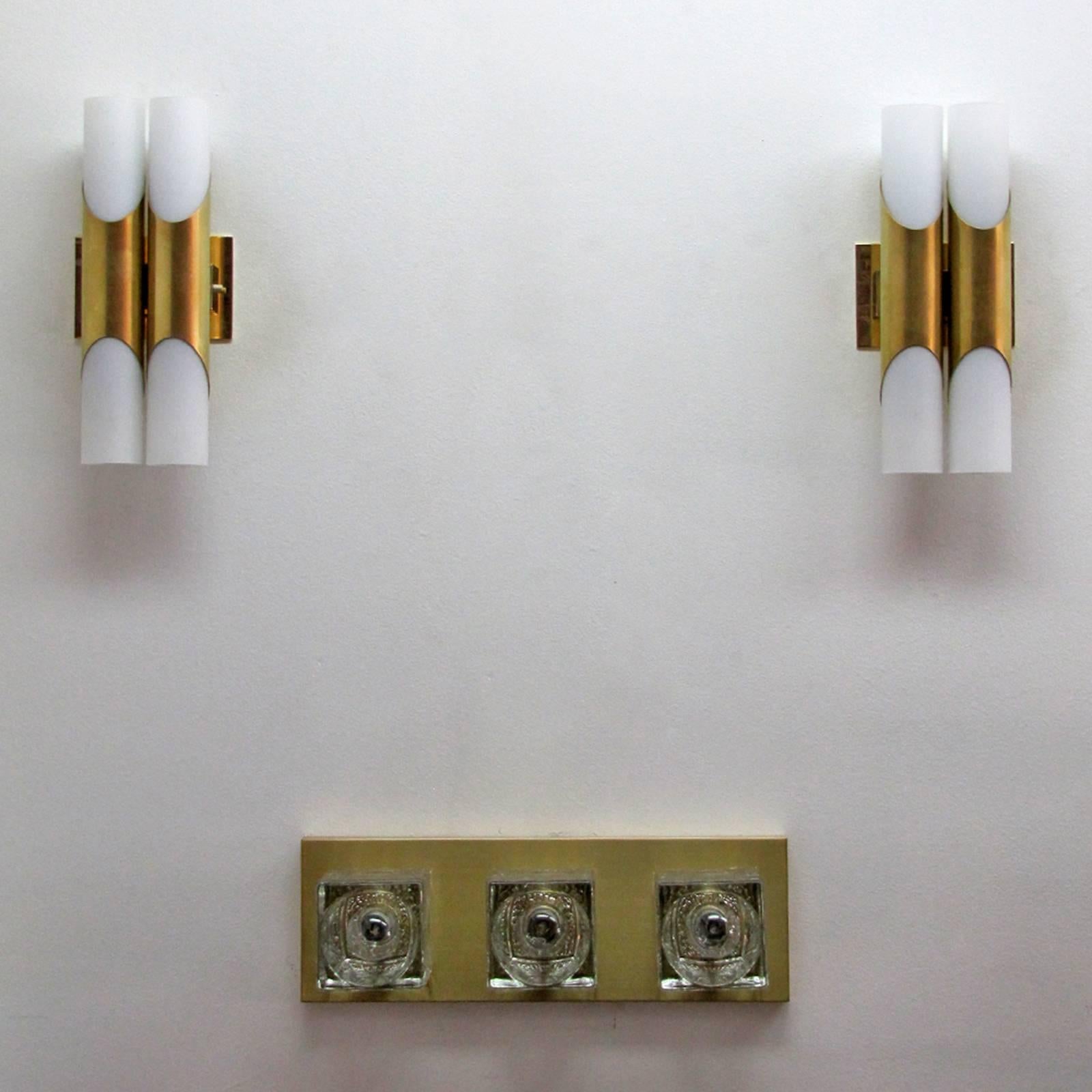 Brass Pair of German Double Wall Lights