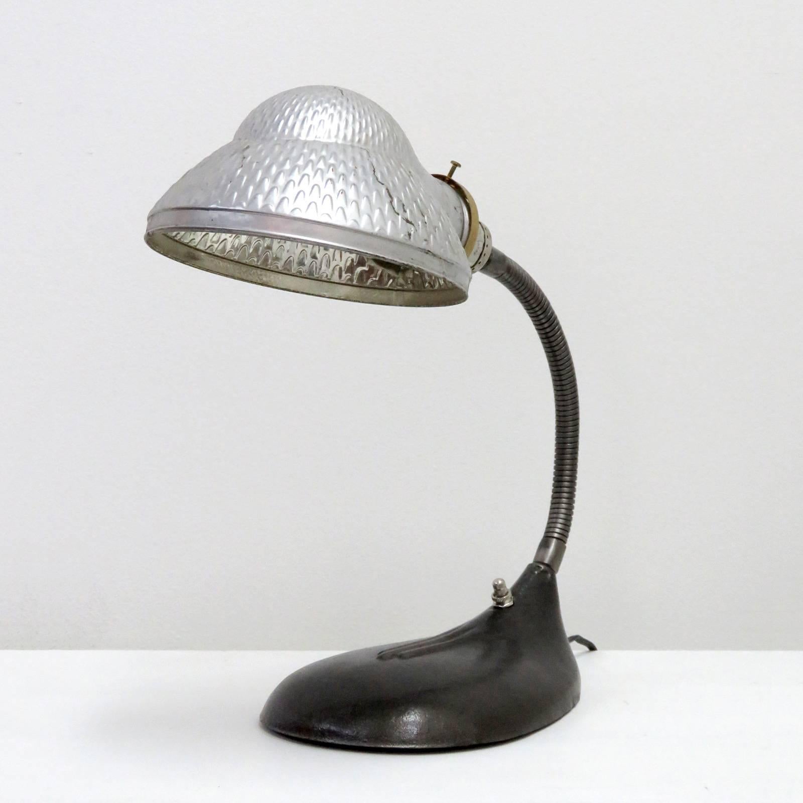 American Industrial Table Lamp with Mercury Glass Shade