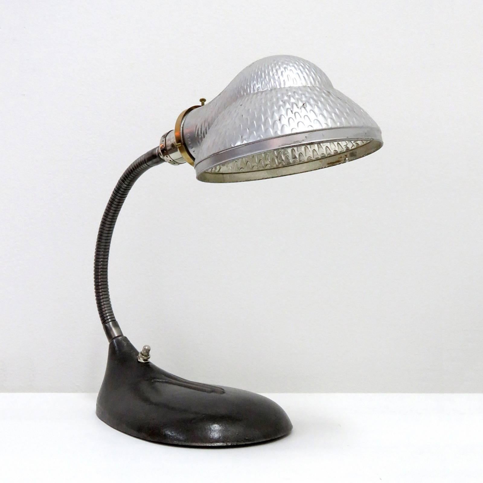 Industrial Table Lamp with Mercury Glass Shade In Excellent Condition In Los Angeles, CA