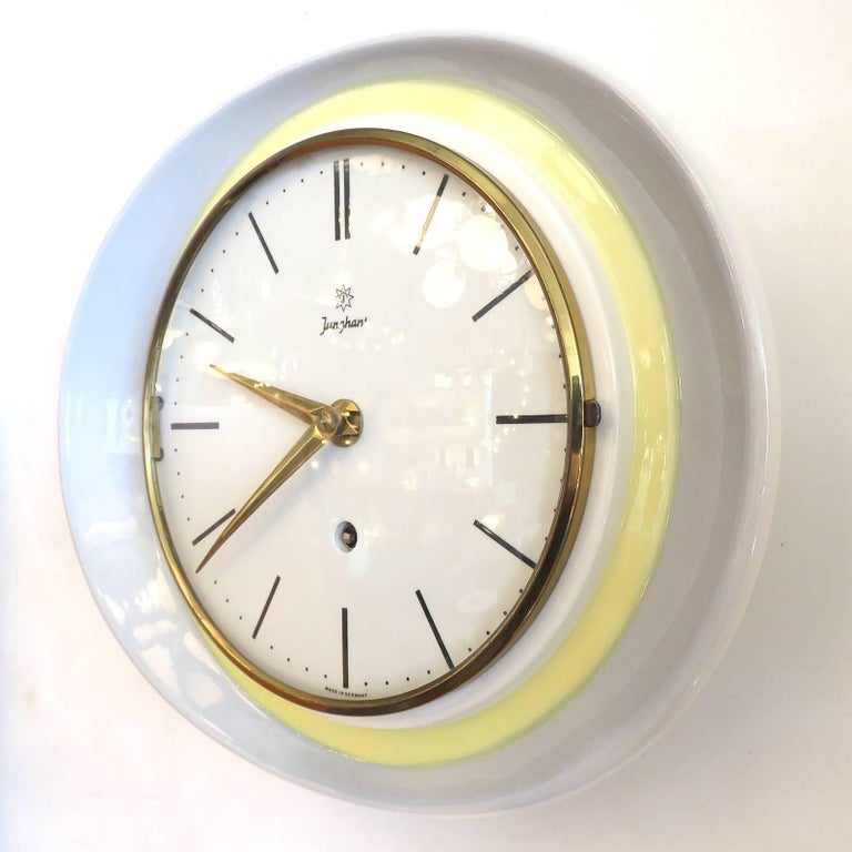 Junghans Germany Wall Clock, 1950 For Sale at 1stDibs