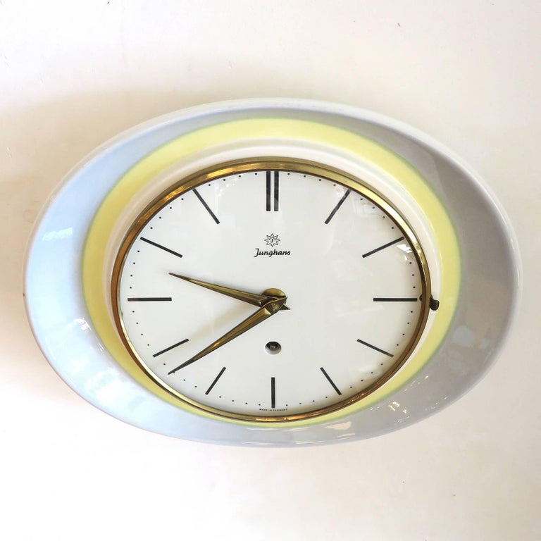Junghans Germany Wall Clock, 1950 For Sale at 1stDibs