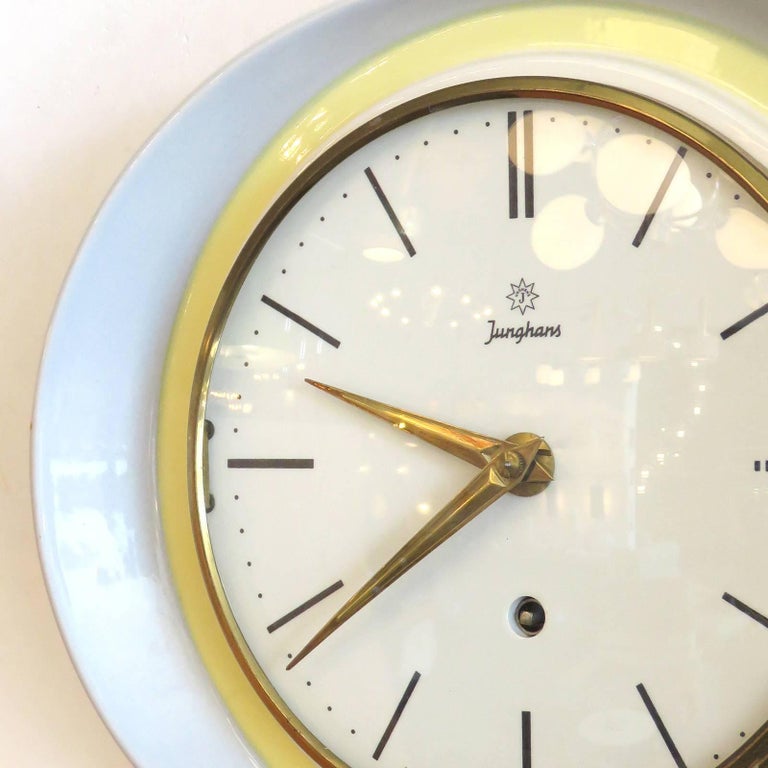 Junghans Germany Wall Clock, 1950 For Sale at 1stDibs