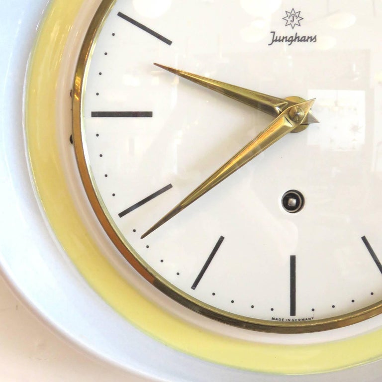 Junghans Germany Wall Clock, 1950 For Sale at 1stDibs