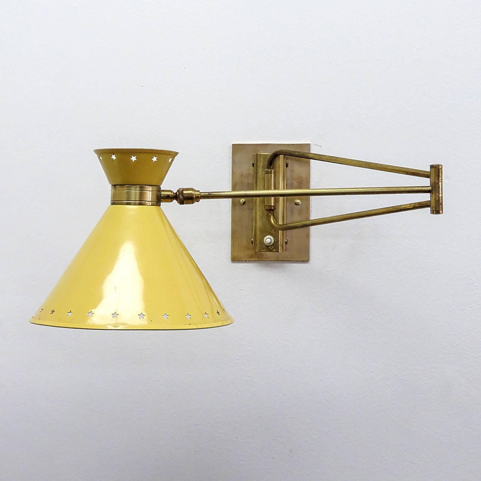 French Pair of Swing Arm Sconces by Rene Mathieu for Lunel