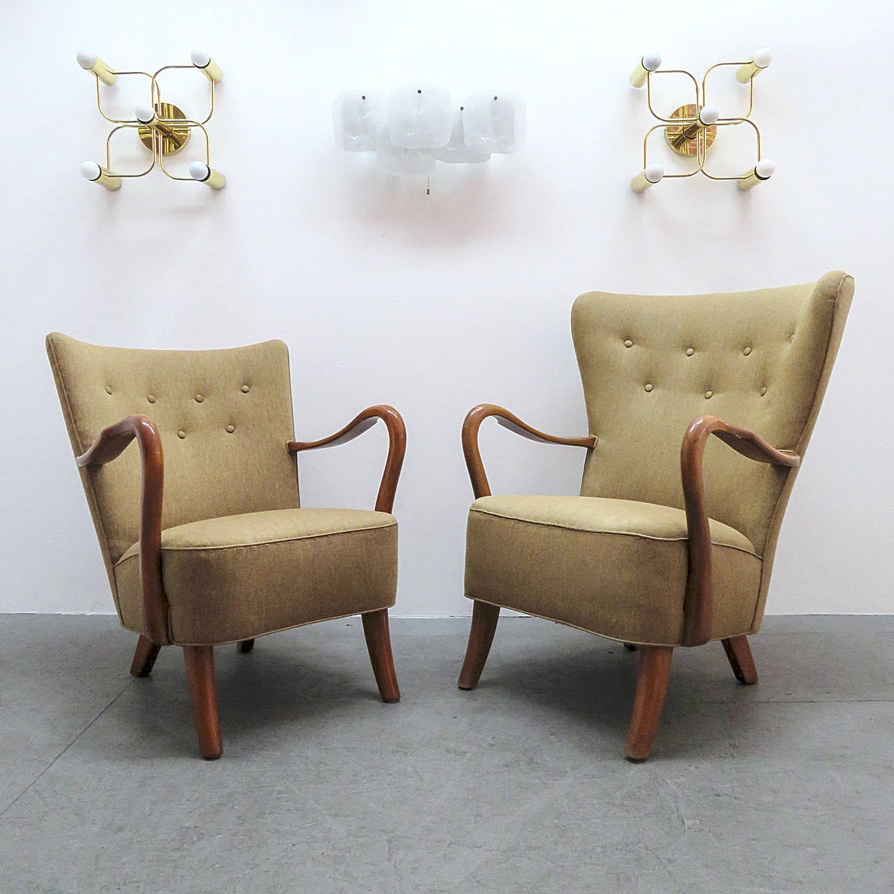 Pair of Alfred Christensen Lounge Chairs, 1940 2