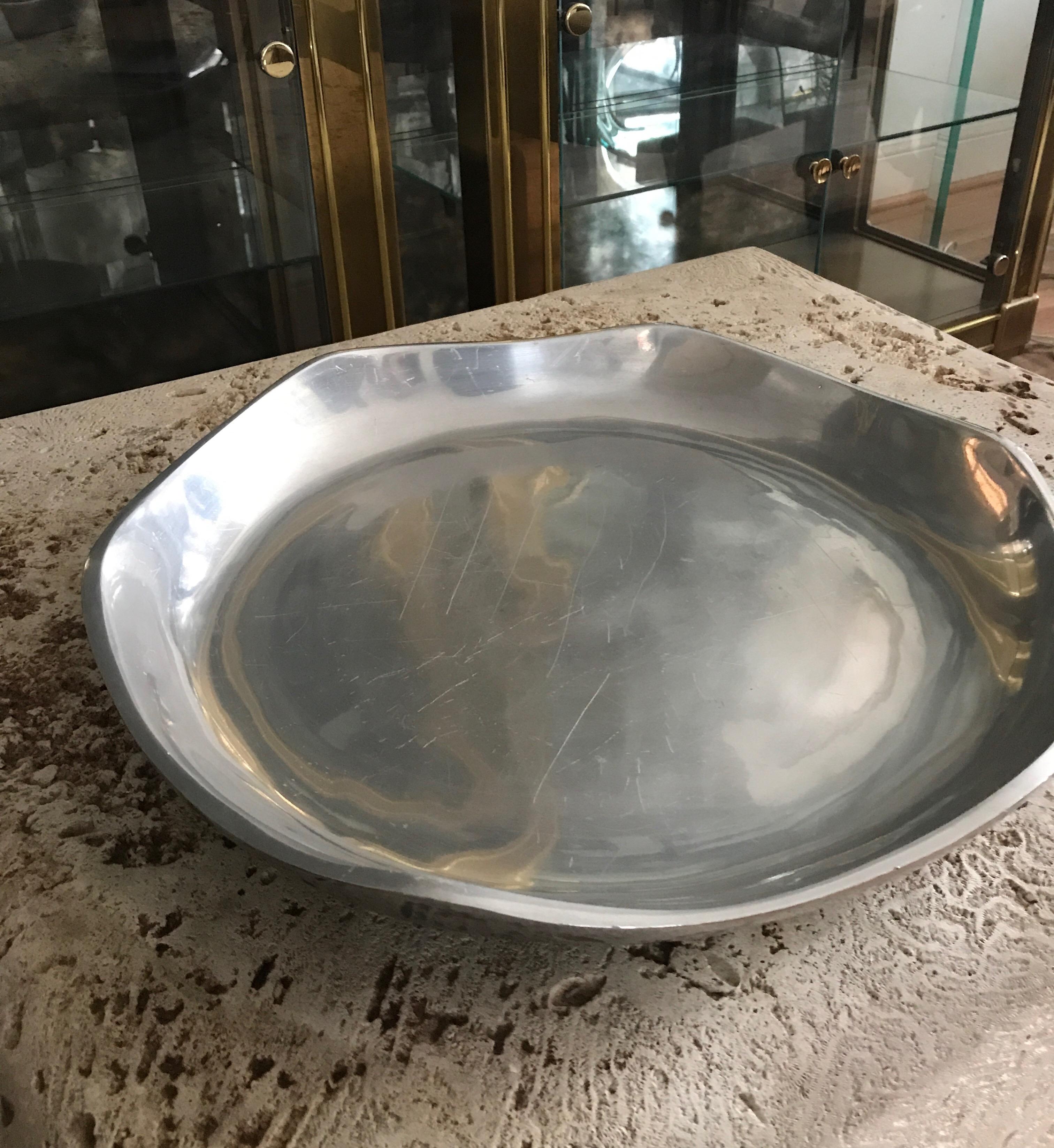 Monumental Nambe Aluminum Serving Platter In Good Condition In Chicago, IL