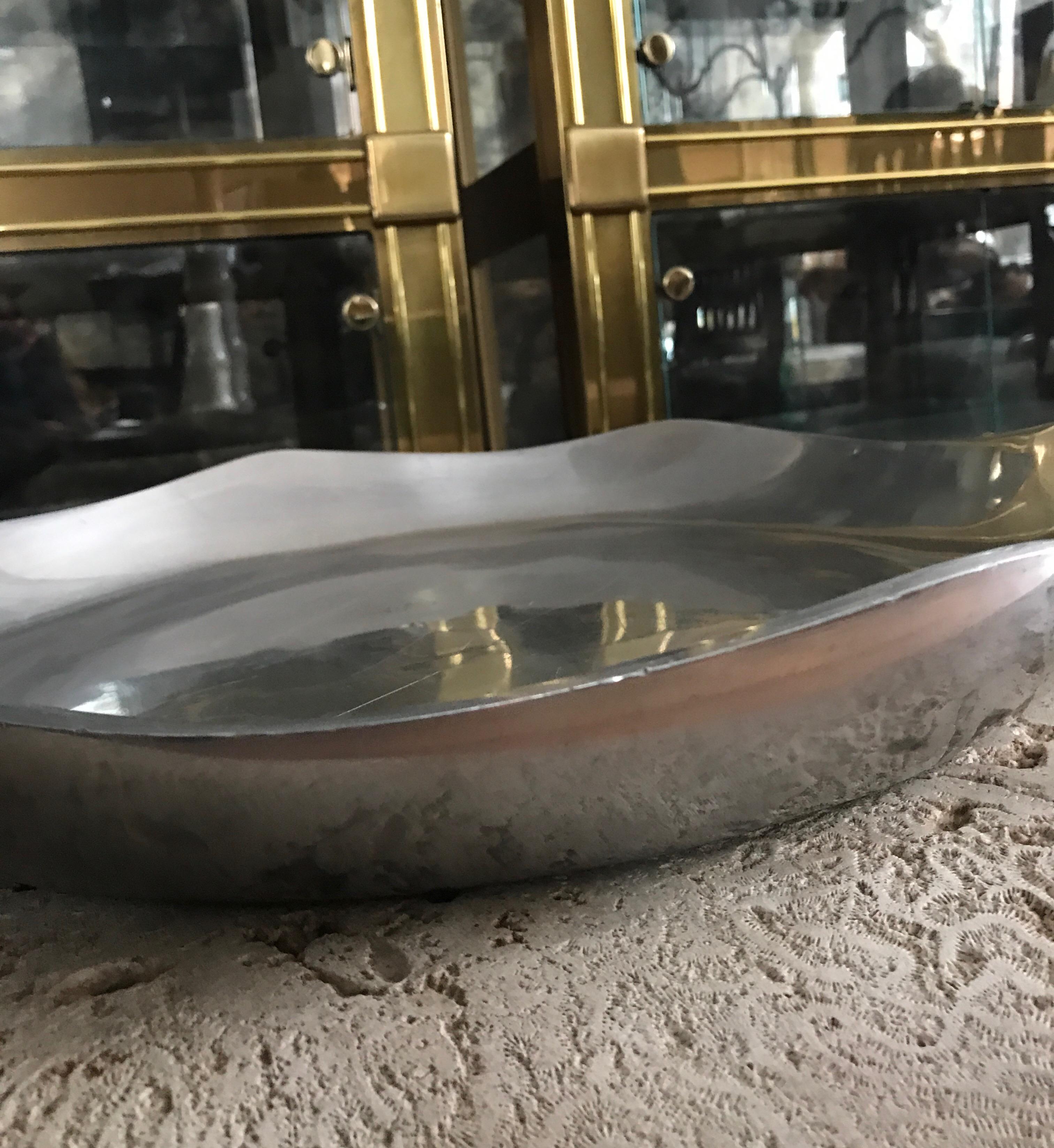 Late 20th Century Monumental Nambe Aluminum Serving Platter