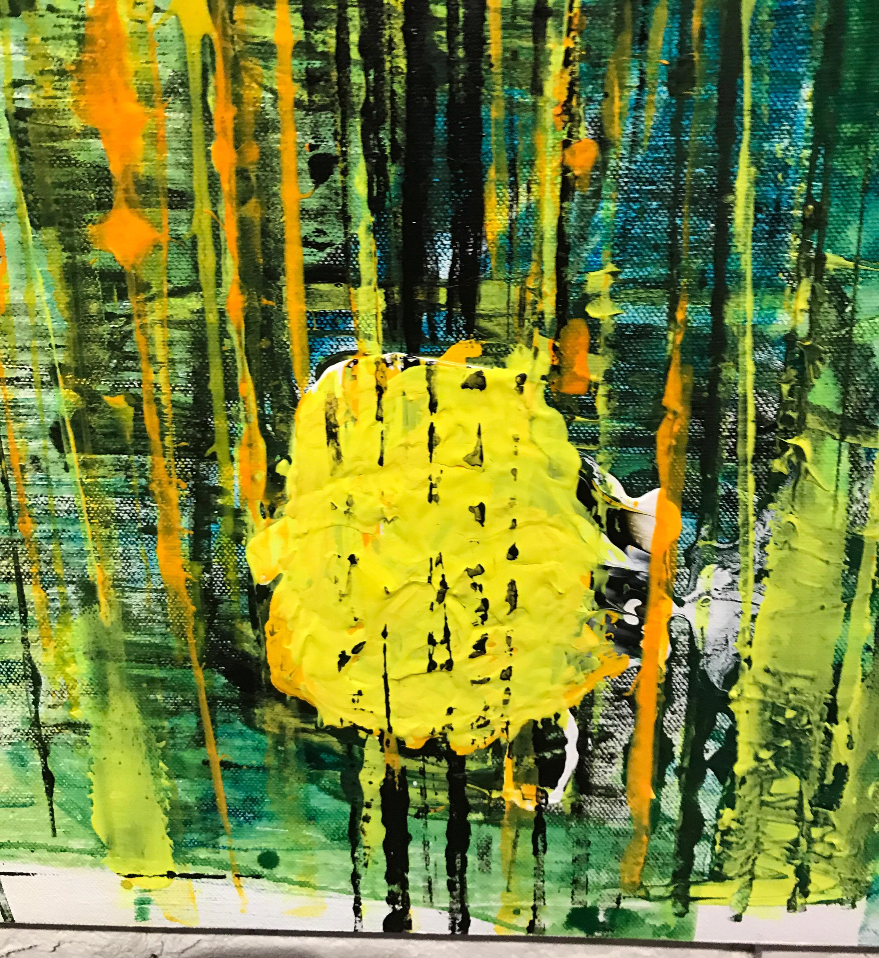 Yellow Abstract Modern Painting For Sale 2