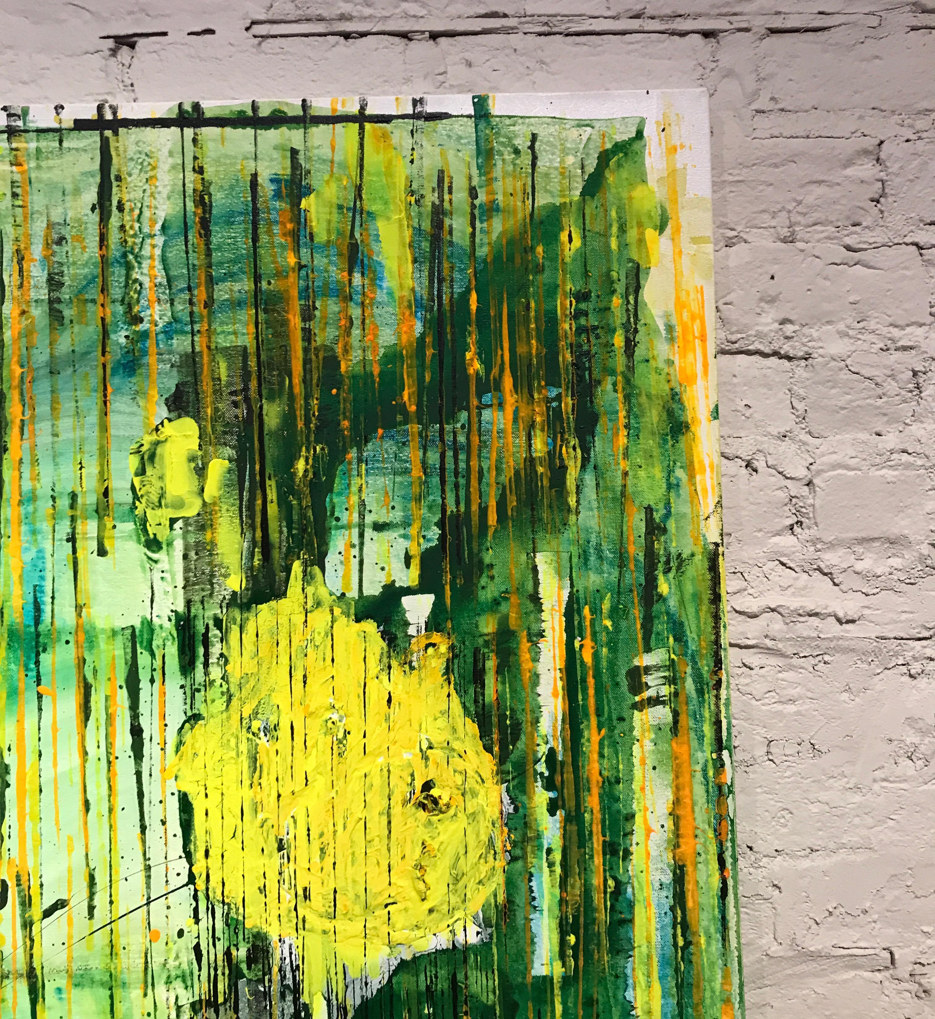 Yellow Abstract Modern Painting For Sale 5