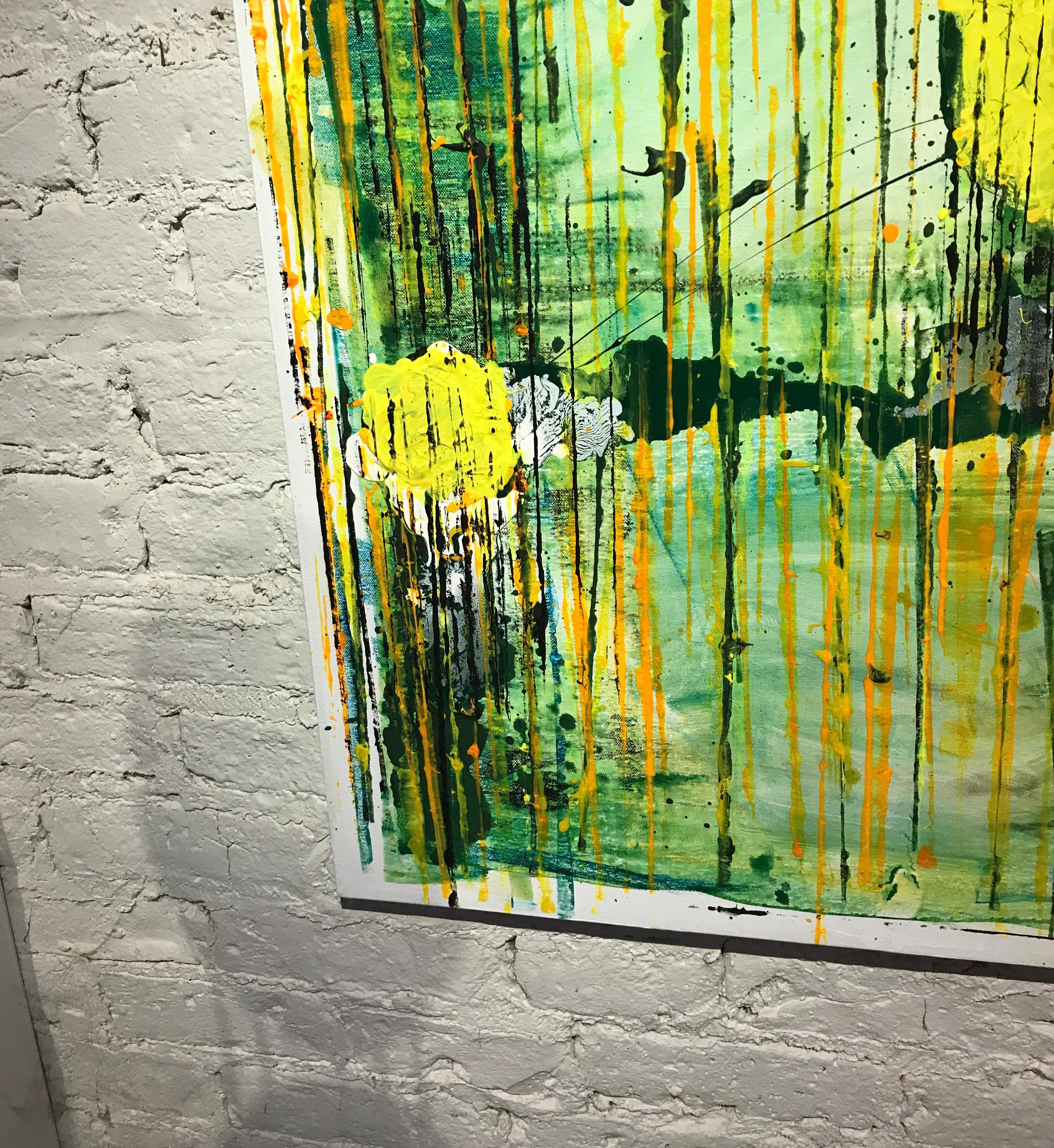 Yellow Abstract Modern Painting For Sale 11