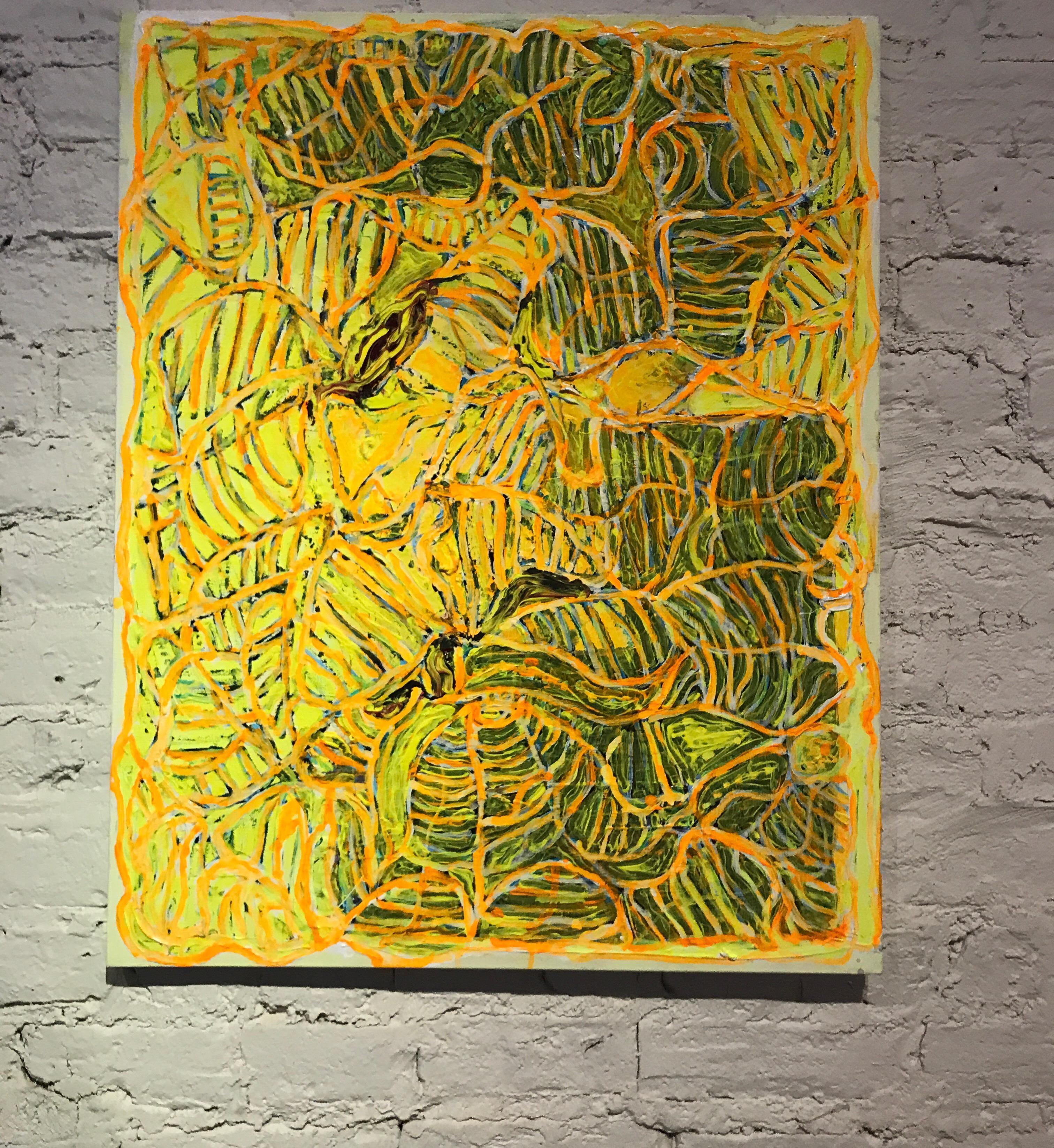 American Yellow Contemporary Abstract Painting For Sale