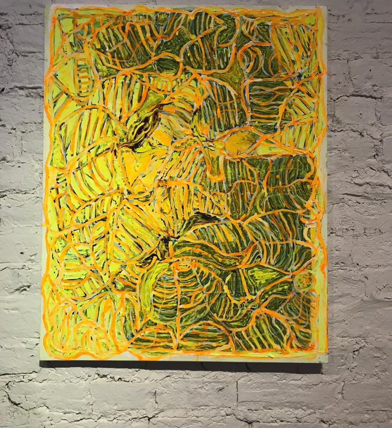 Yellow Contemporary Abstract Painting For Sale at 1stDibs