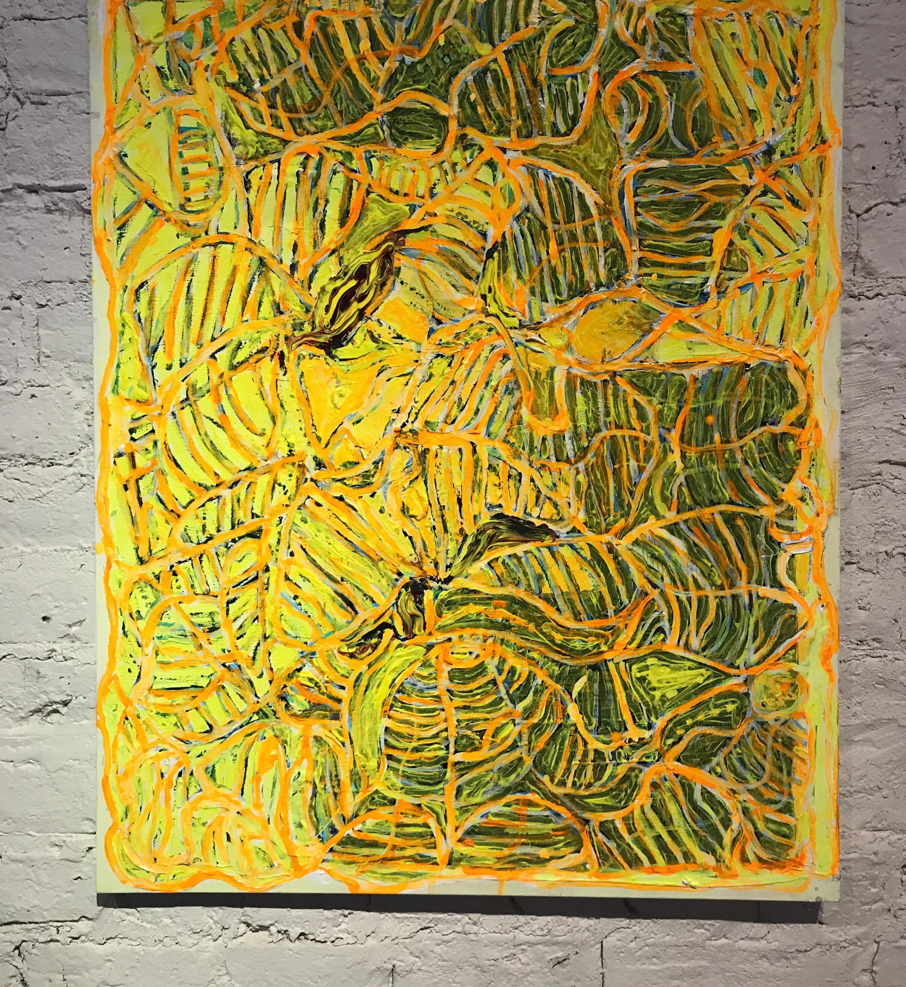 Yellow Contemporary Abstract Painting For Sale 8