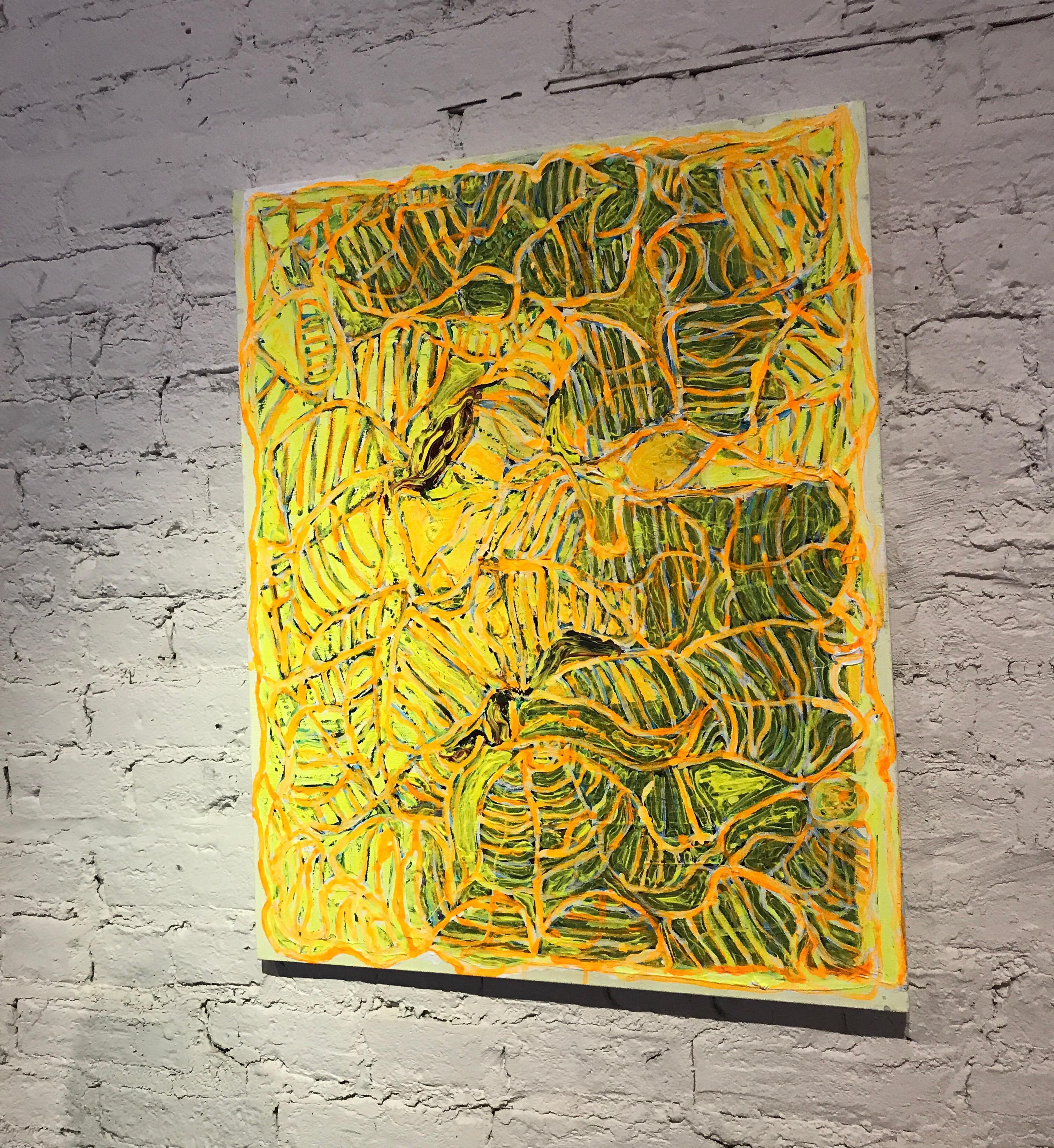 Yellow Contemporary Abstract Painting For Sale 12