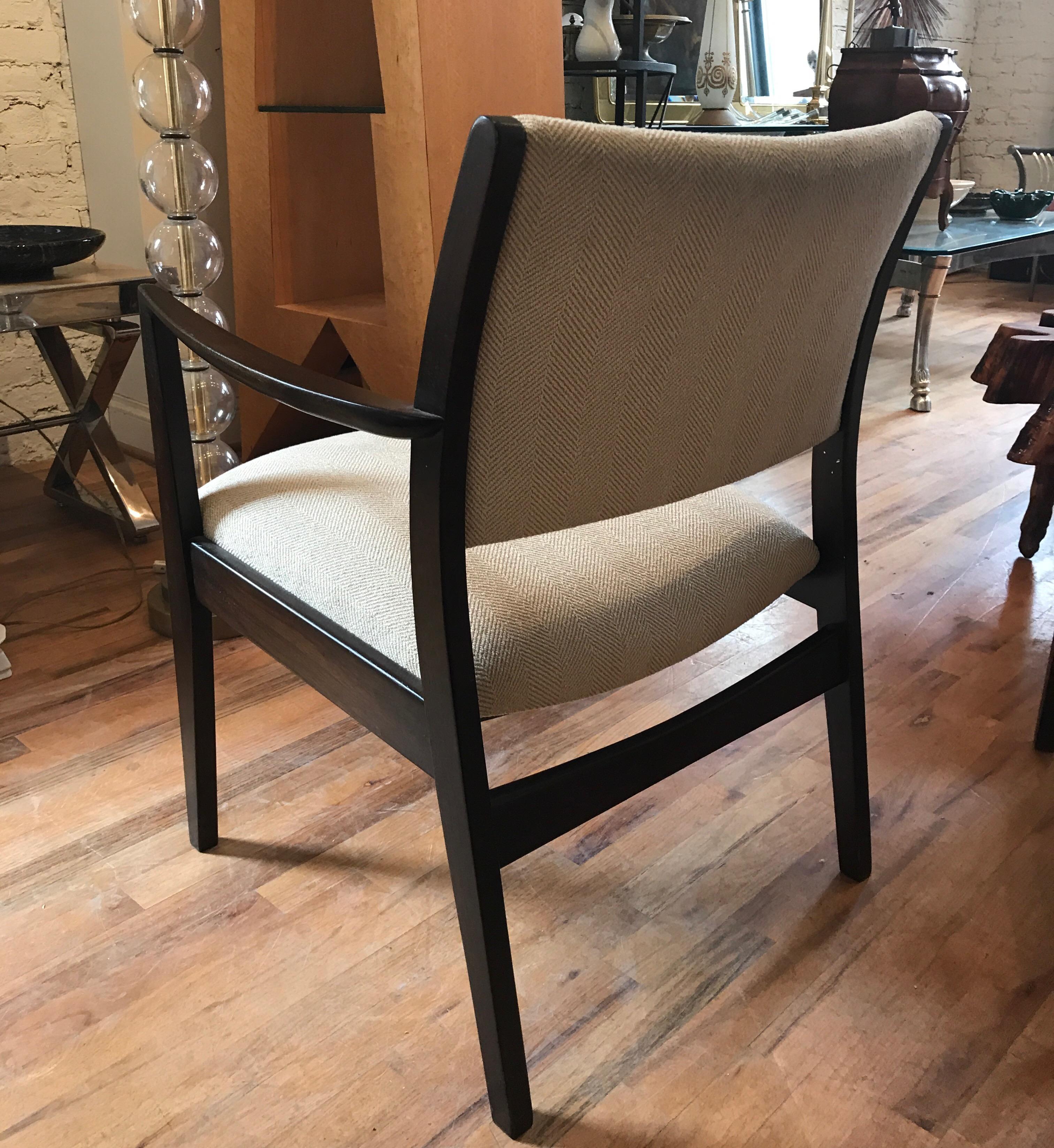 Mid-Century Modern Pair of Ebonized Walnut Arm Chairs by George Reinoehl for Stow Davis