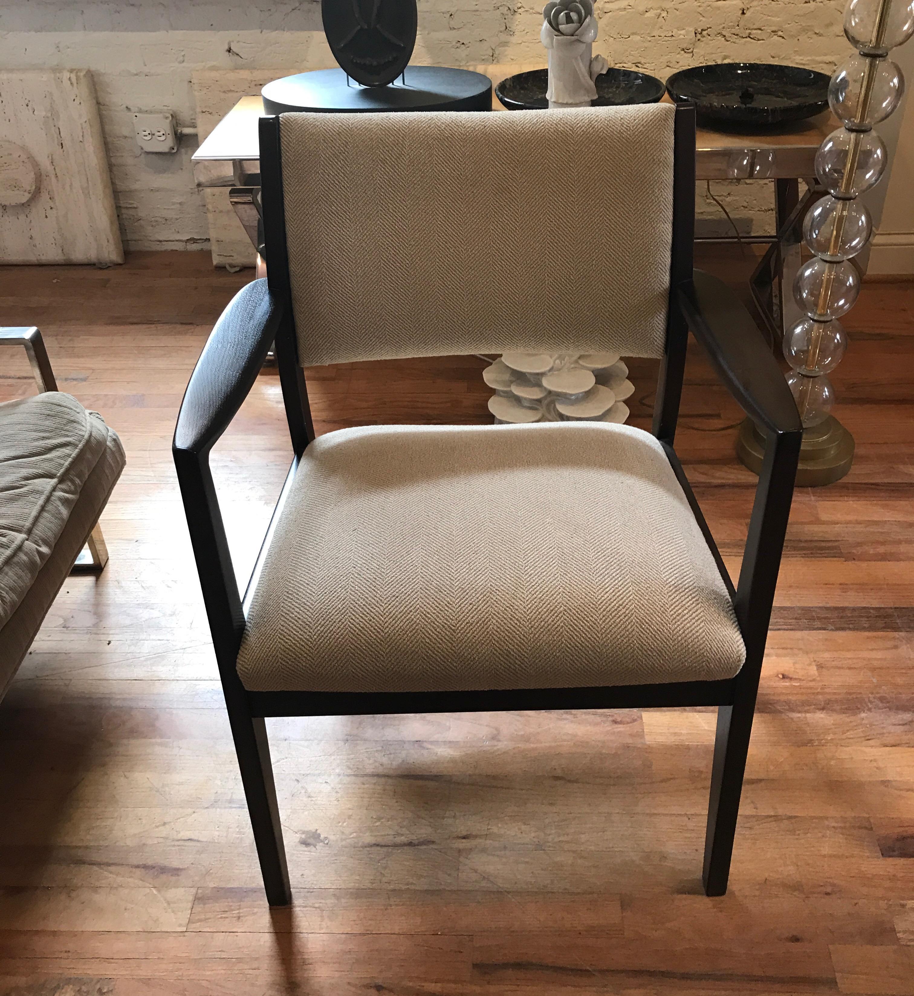 Mid-20th Century Pair of Ebonized Walnut Arm Chairs by George Reinoehl for Stow Davis