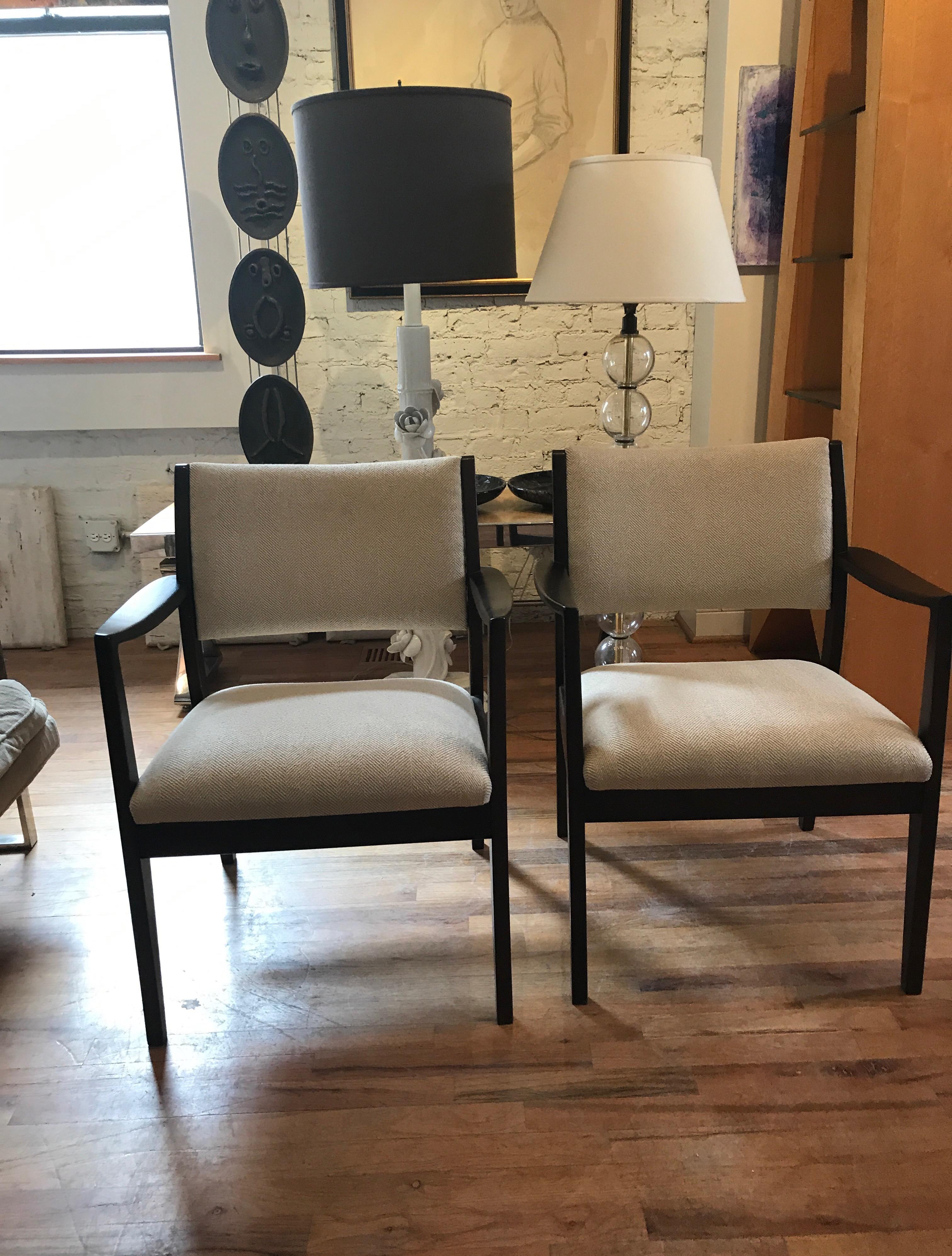 Pair of Ebonized Walnut Arm Chairs by George Reinoehl for Stow Davis 6