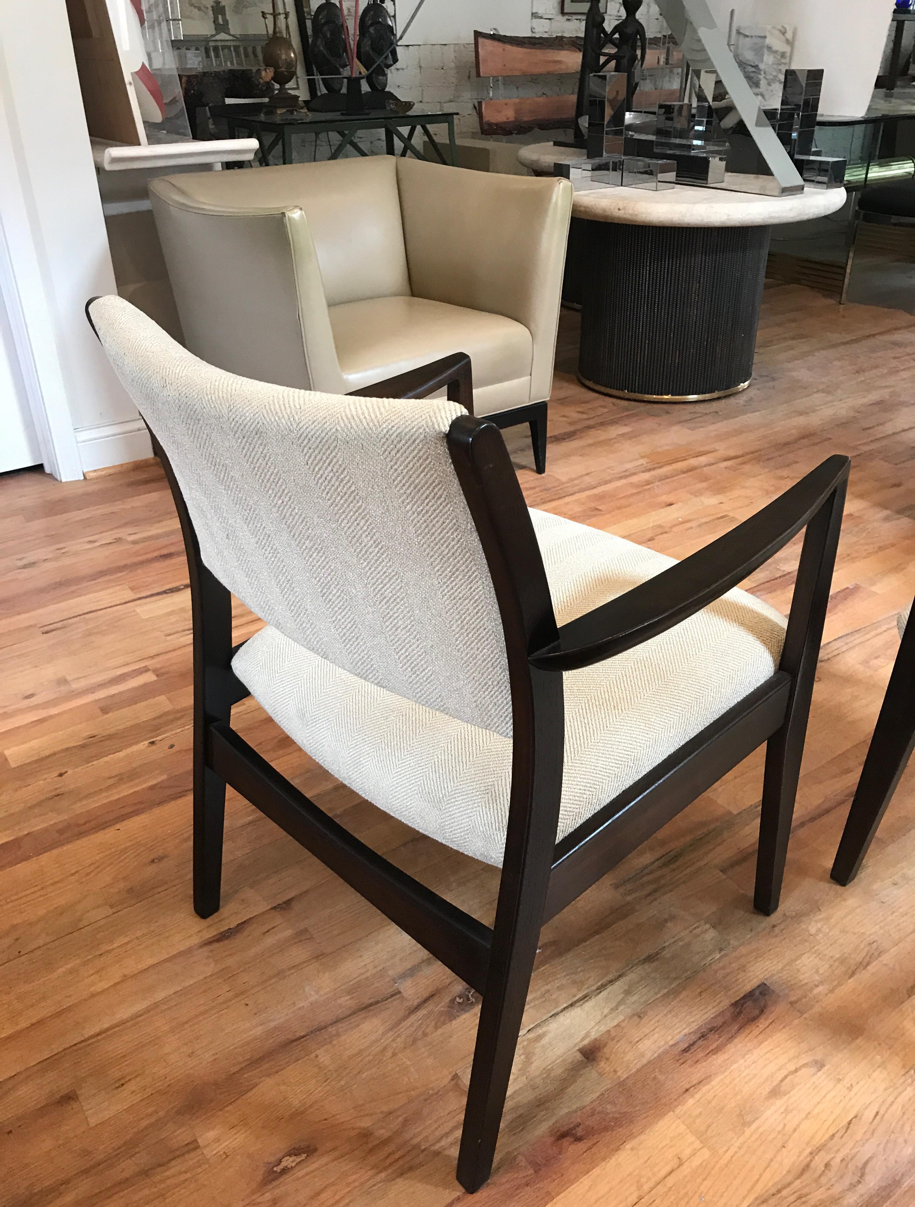 Pair of Ebonized Walnut Arm Chairs by George Reinoehl for Stow Davis 12