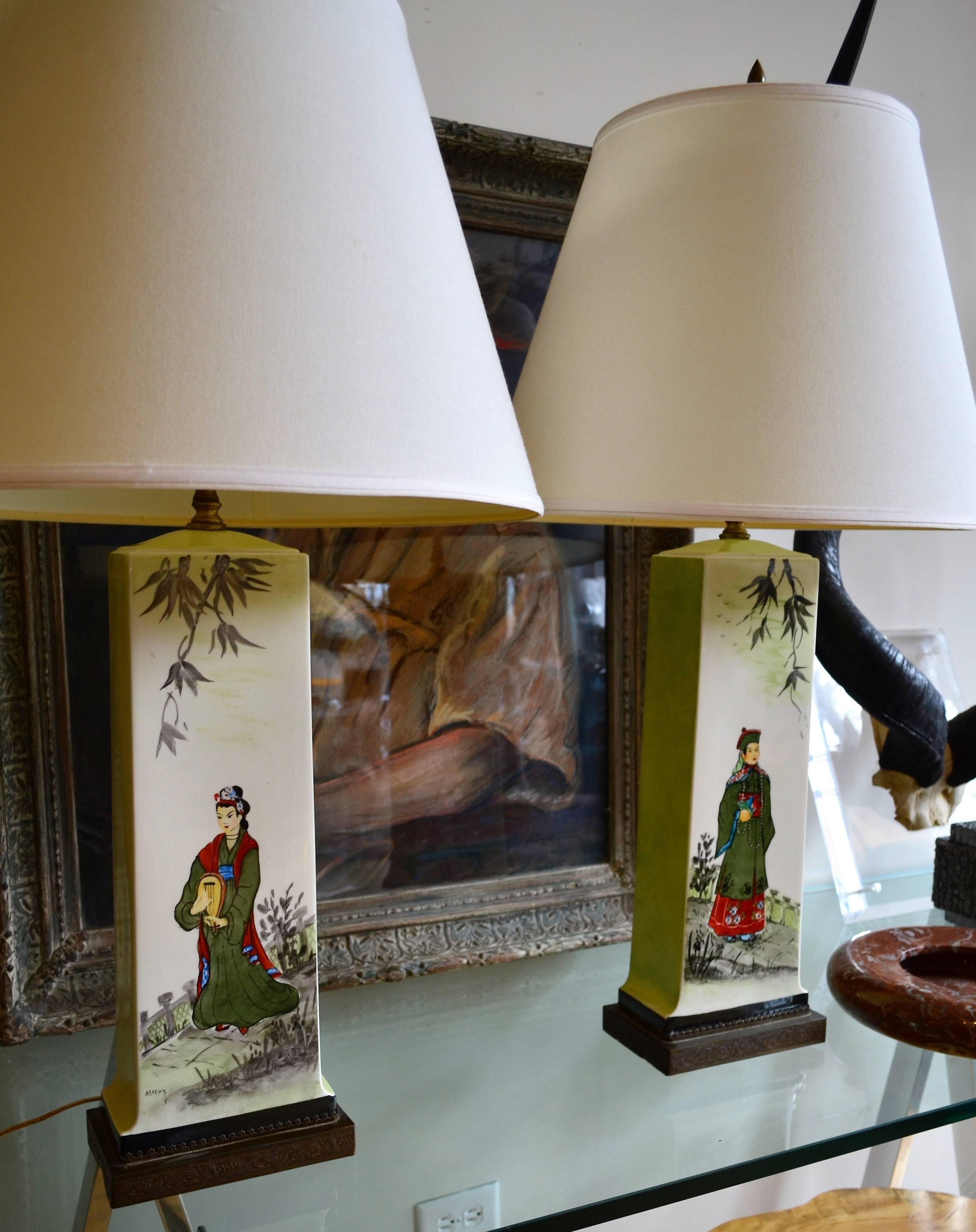 Pair of Chinoiserie Porcelain Table Lamps 2