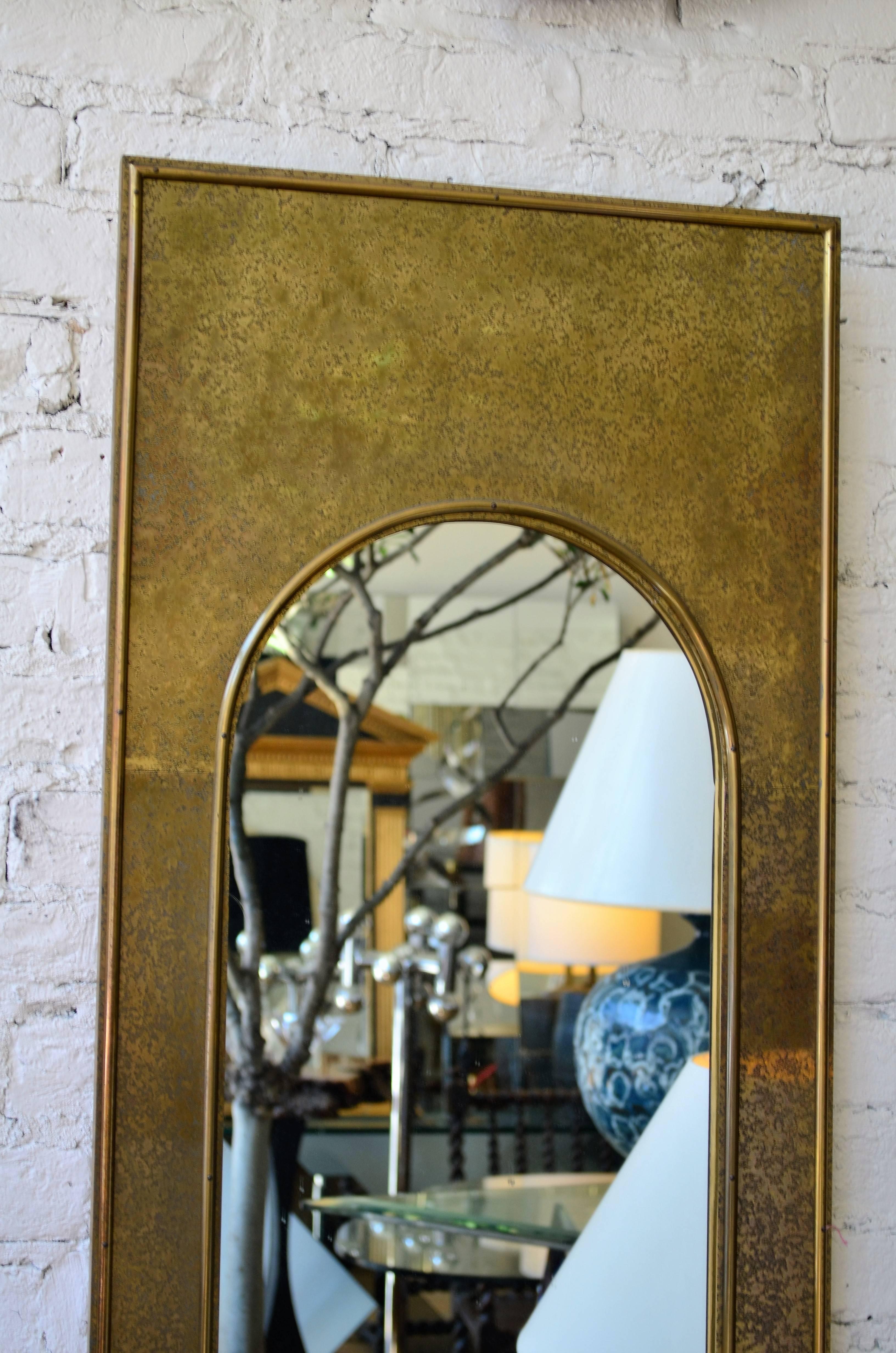 tall brass mirror