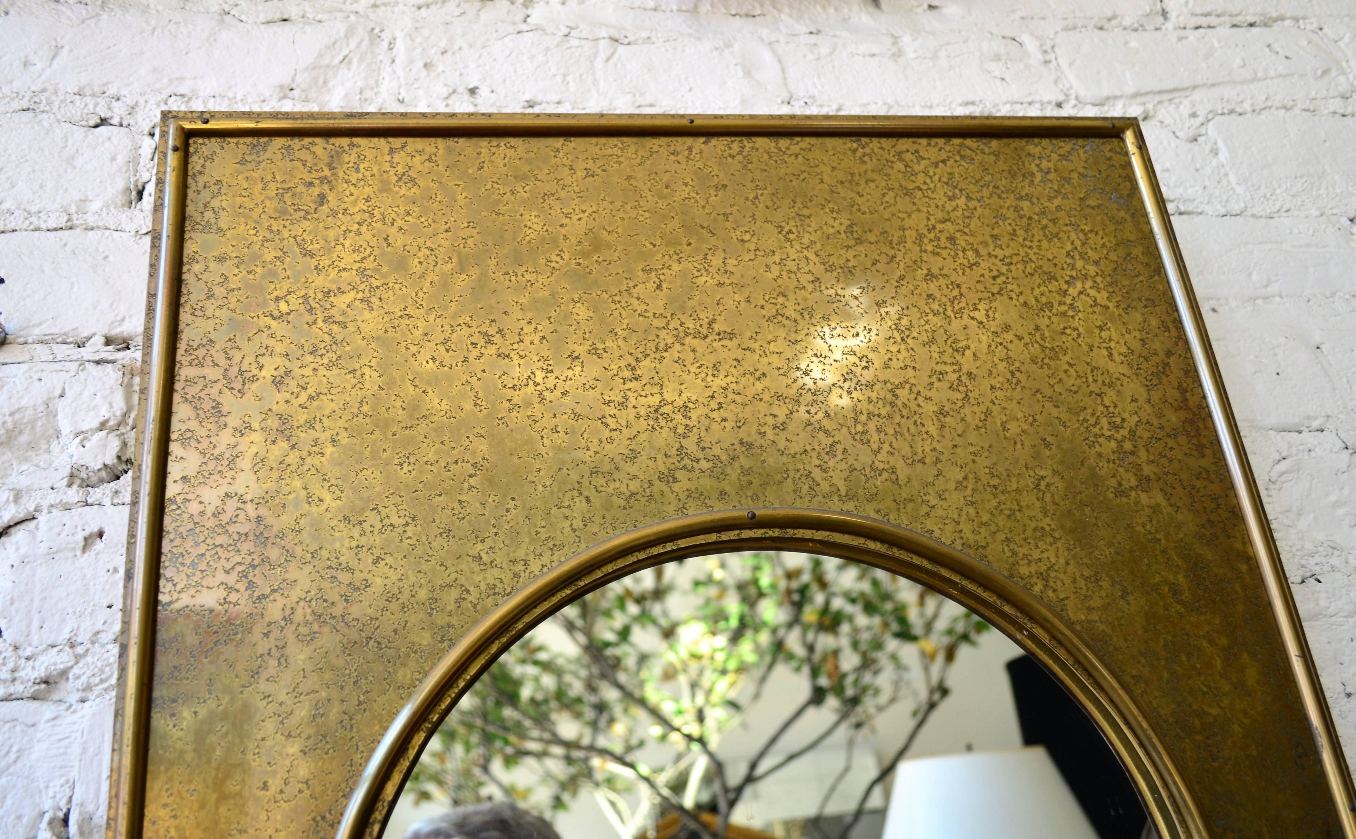 Mid-Century Modern Tall Vintage Mastercraft Brass Mirror