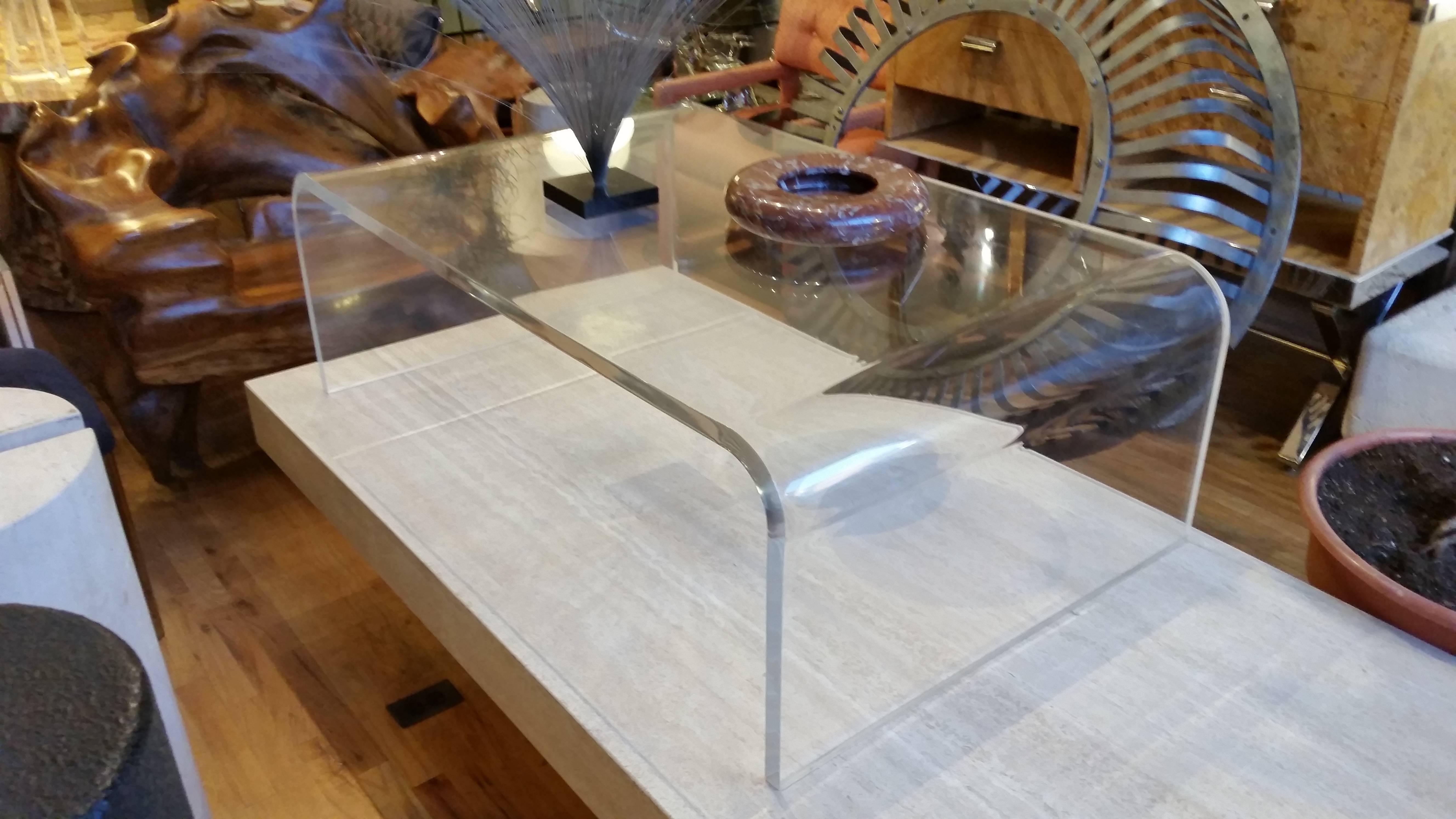 Mid-Century Modern Lucite Waterfall Coffee Table