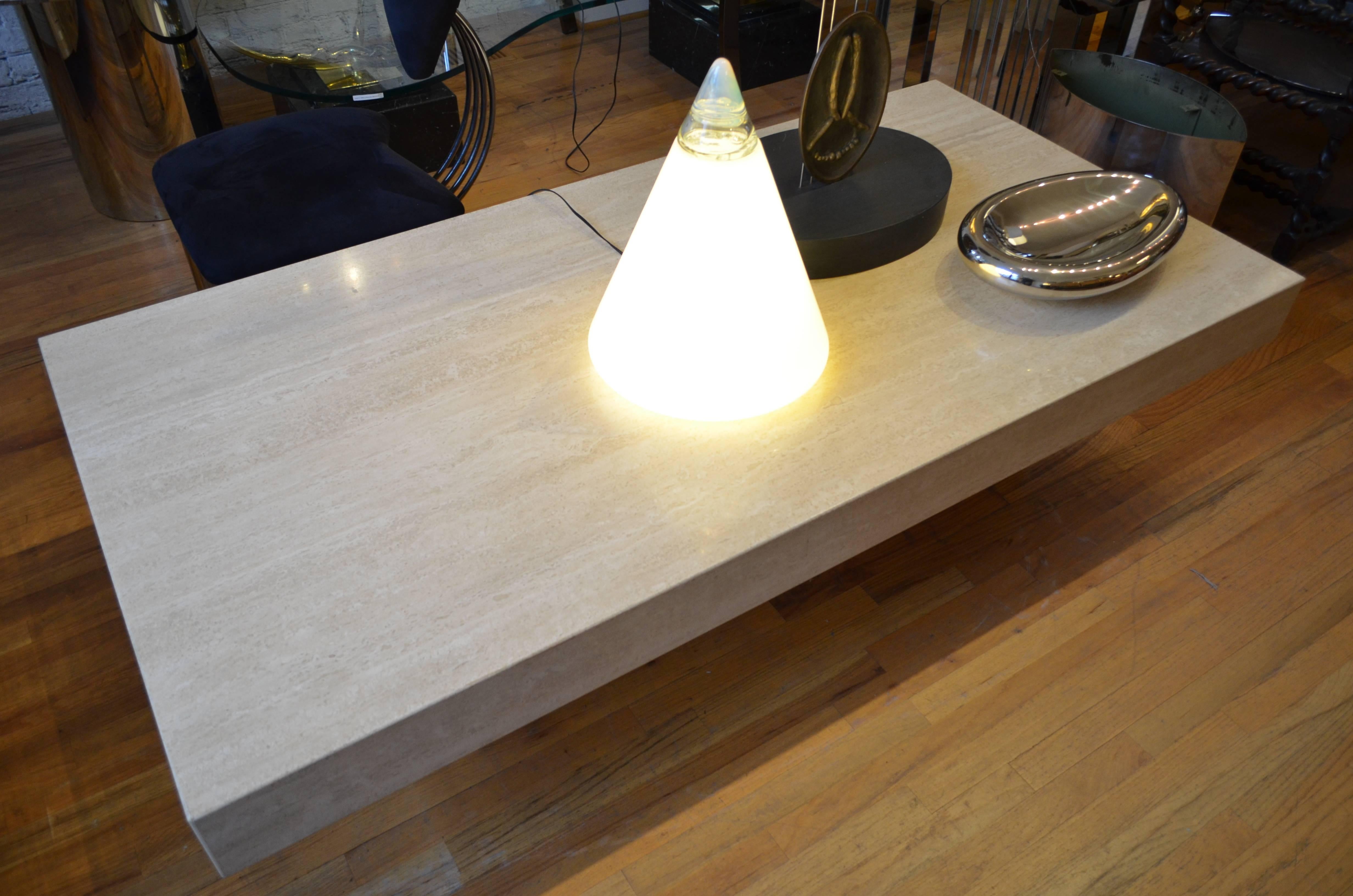 Late 20th Century Large Travertine Coffee Table