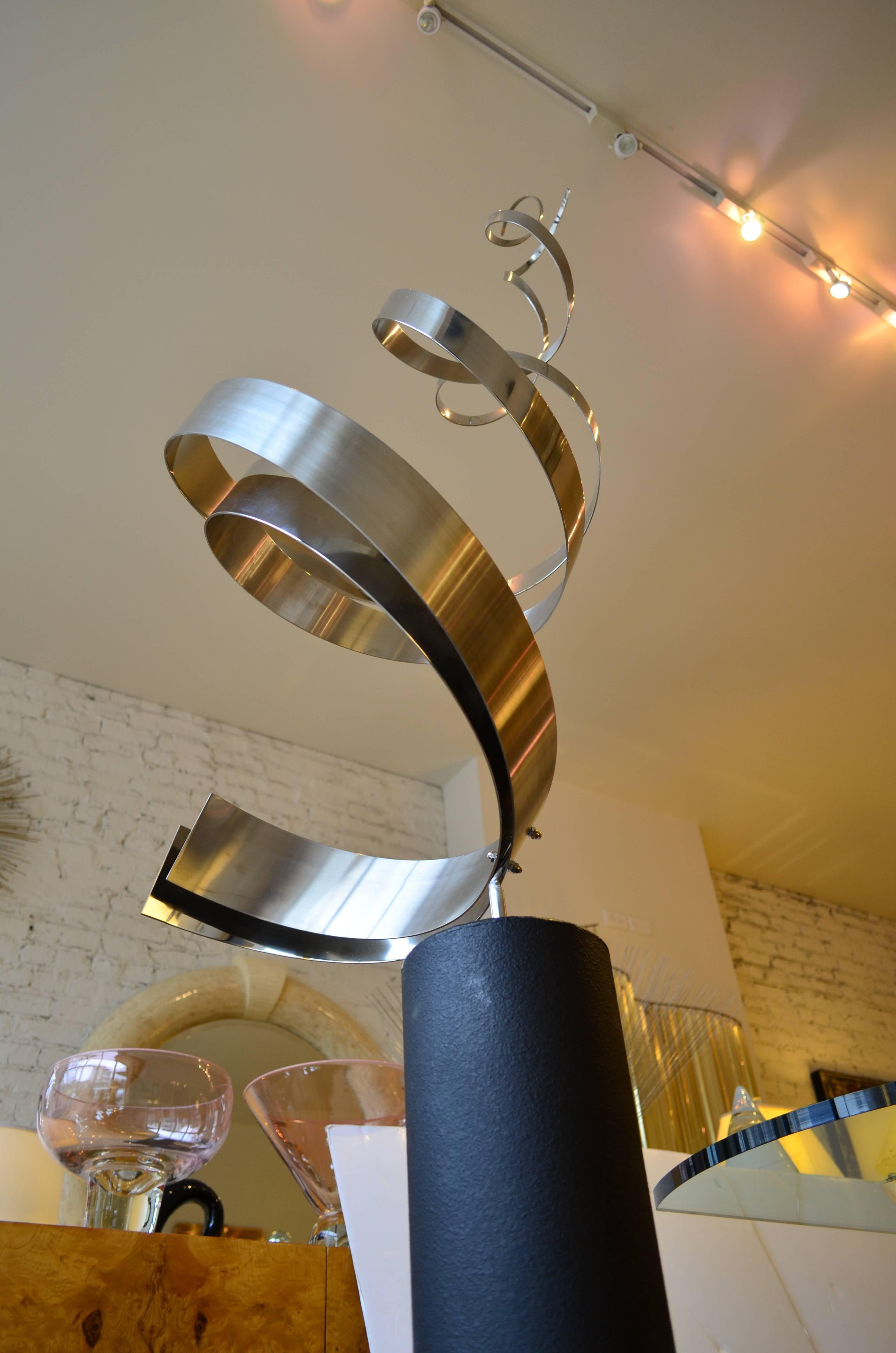 Late 20th Century Curtis Jere Chrome Abstract Kinetic Sculpture